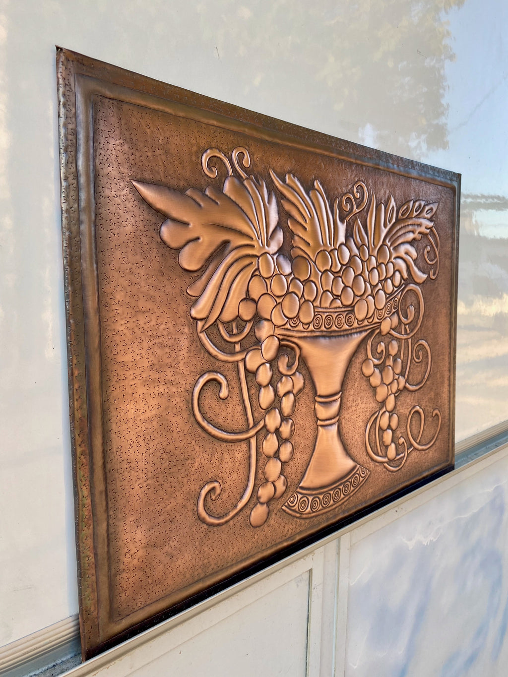 Grapevine Copper Stove Backsplash Panel