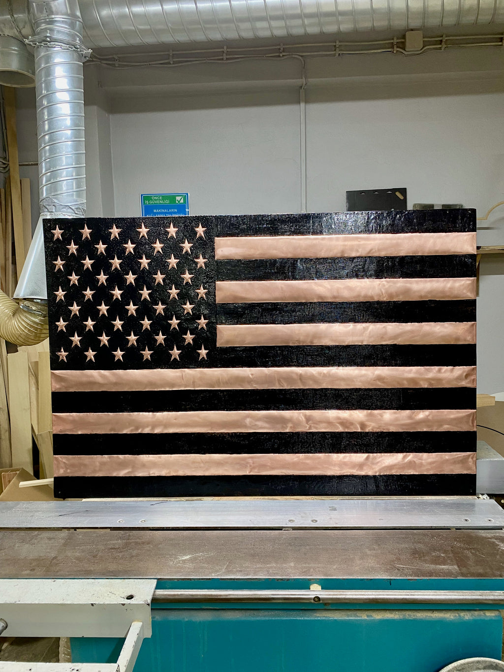 American Flag Copper Stove Backsplash Panel