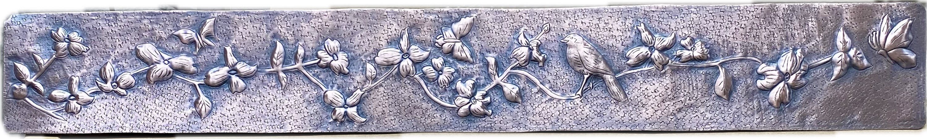 Blossom Vine Copper Backsplash Border Trim (Bird Design)
