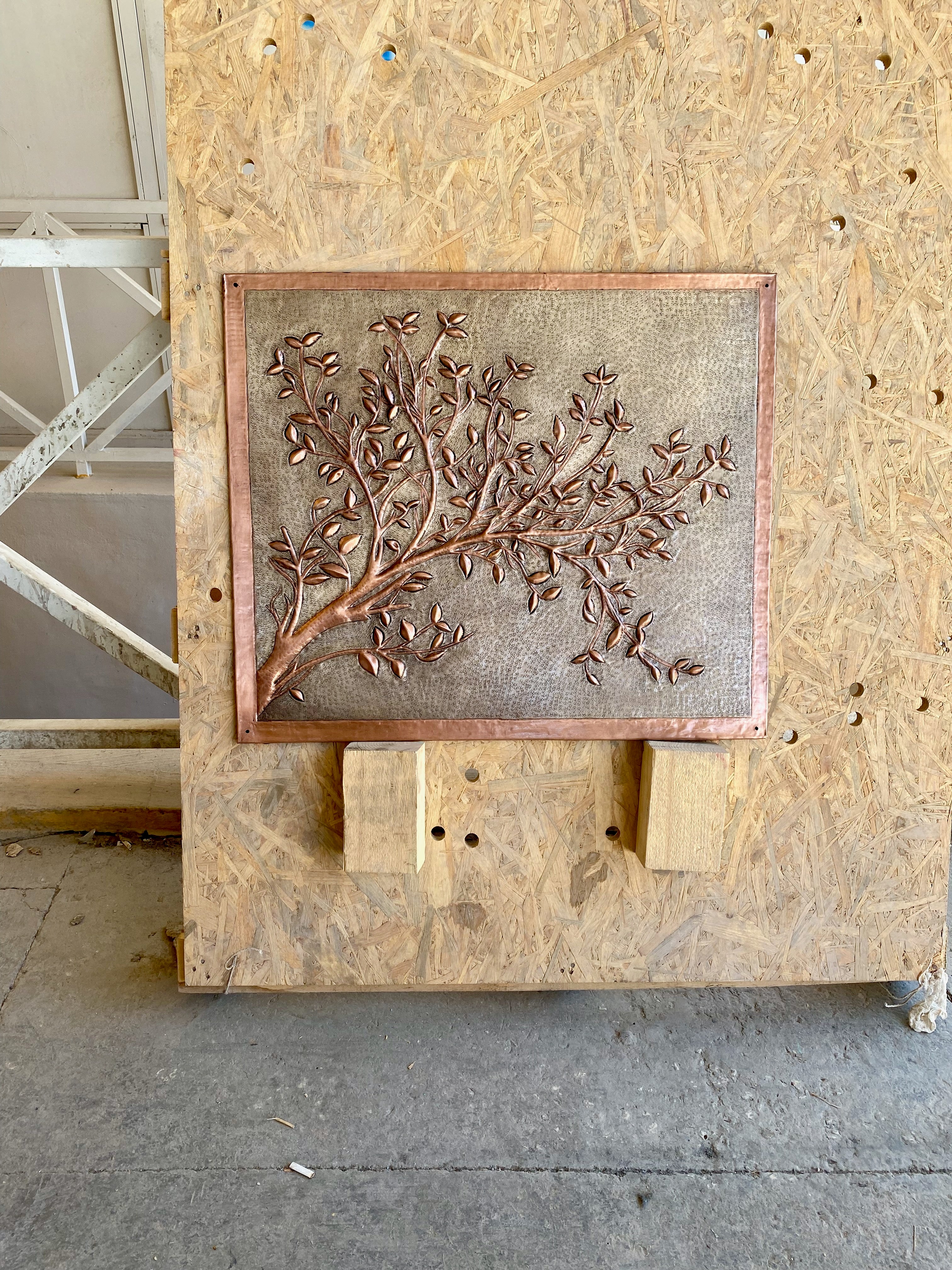 Branch Stove Backsplash Panel (Picture-Frame Style Border)