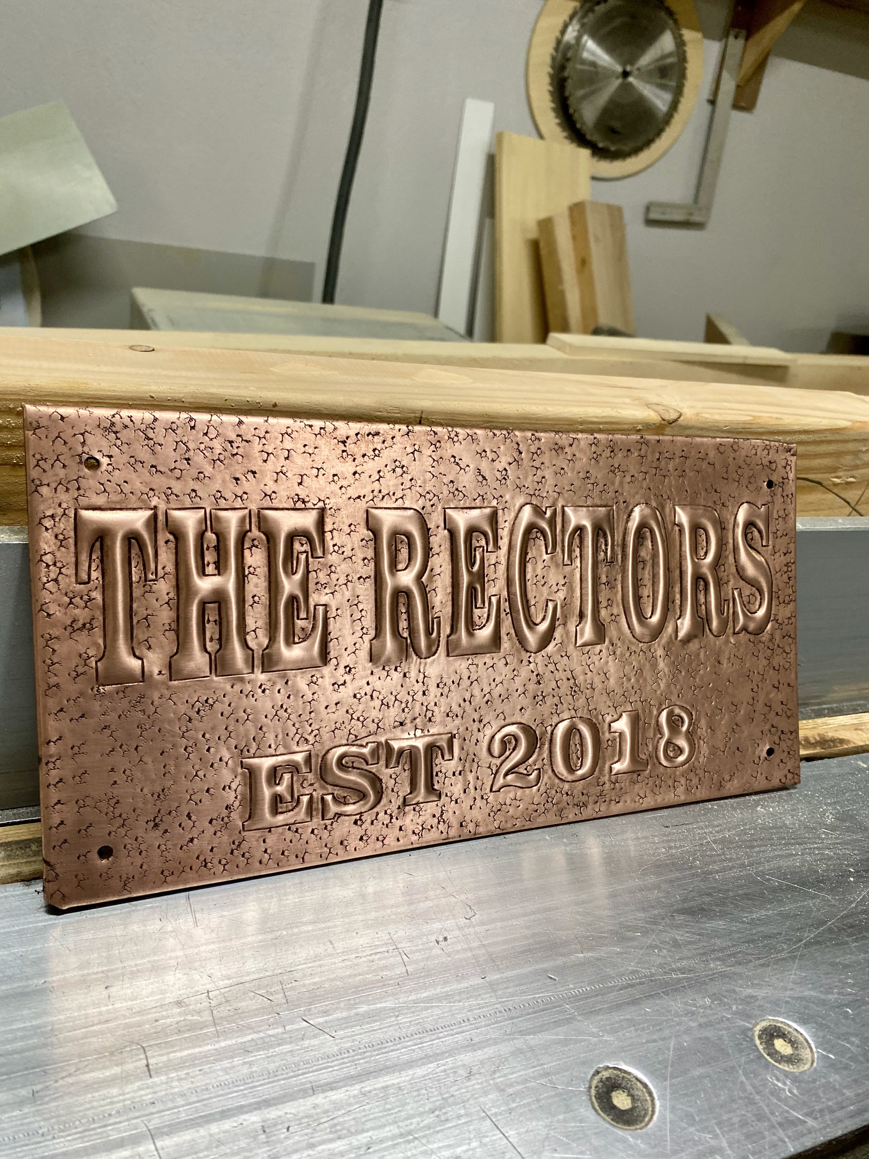 Custom Family Name Copper Sign