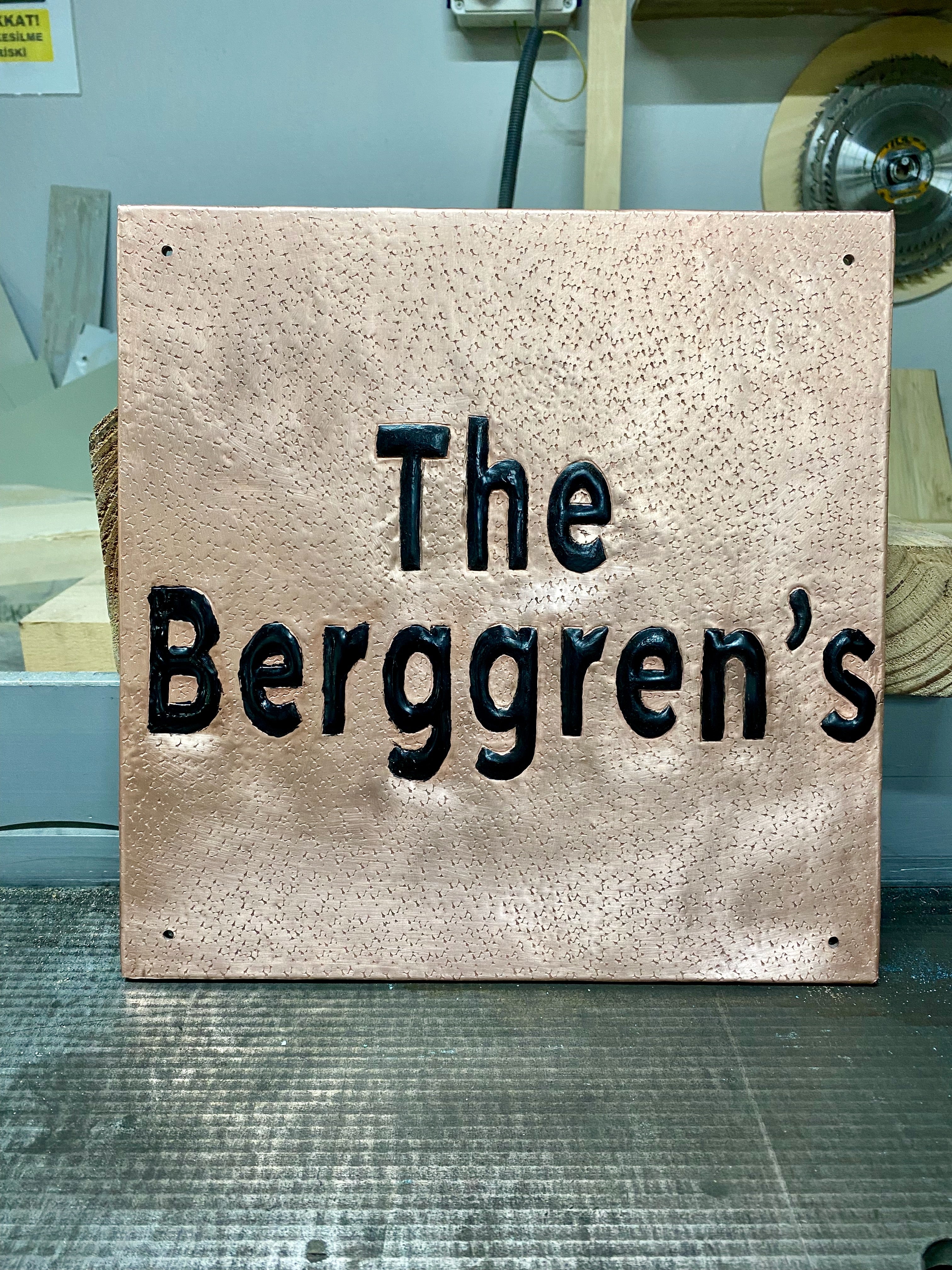 Custom Copper Family Name Plaque (Handmade Wall Sign)