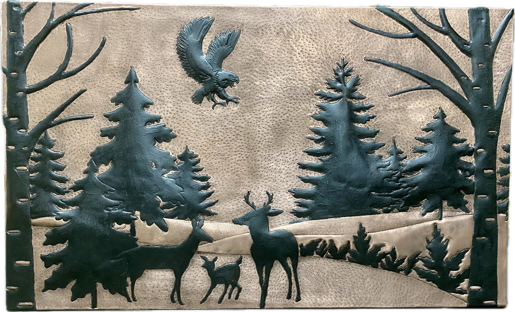 Forest Wildlife Copper Backsplash
