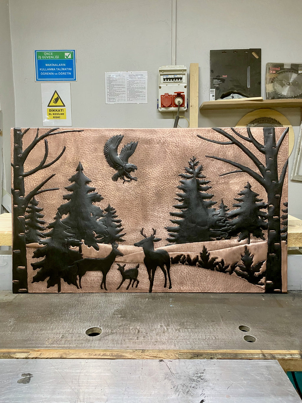 Forest Wildlife Copper Backsplash