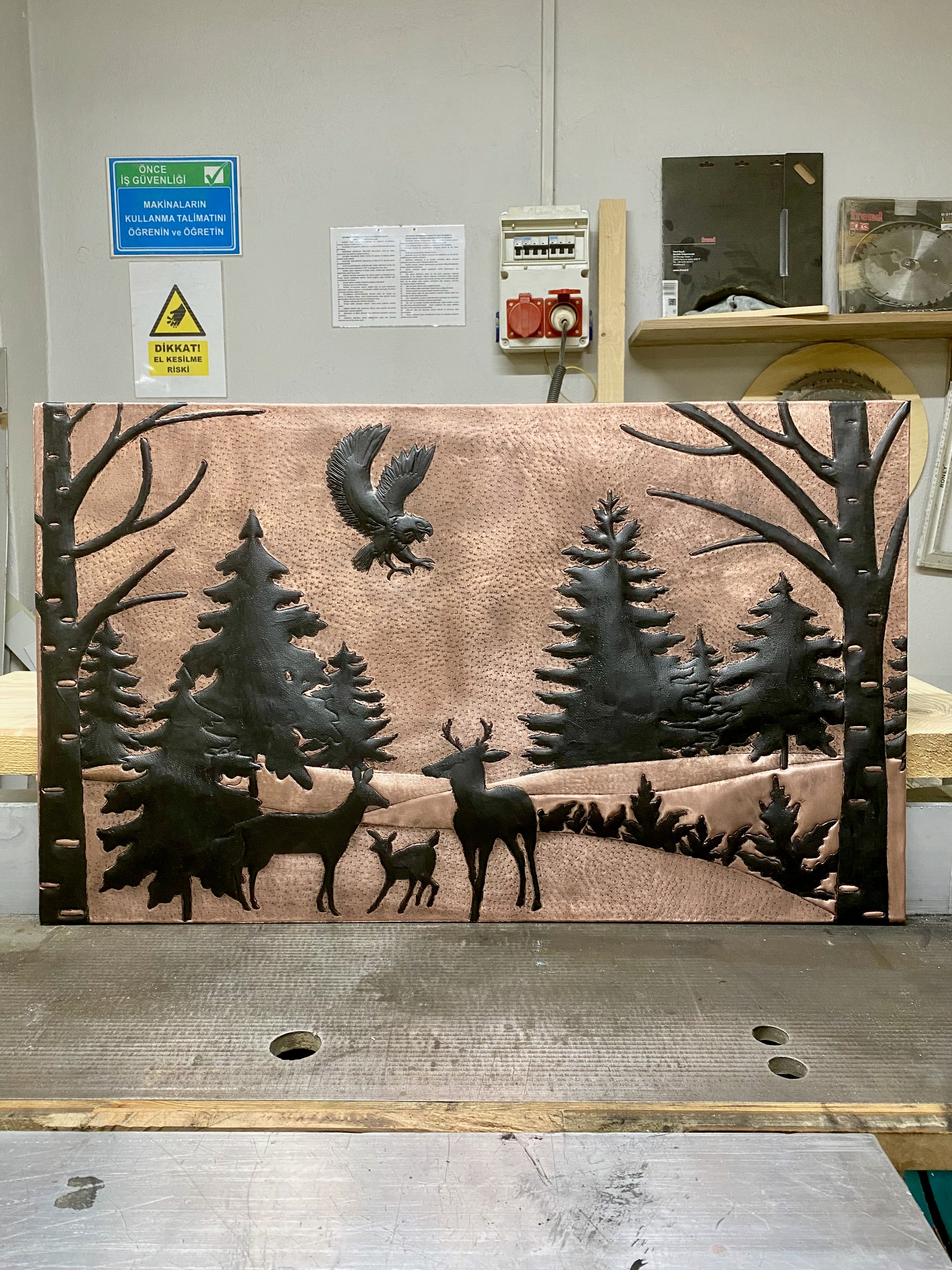 Forest Wildlife Copper Backsplash
