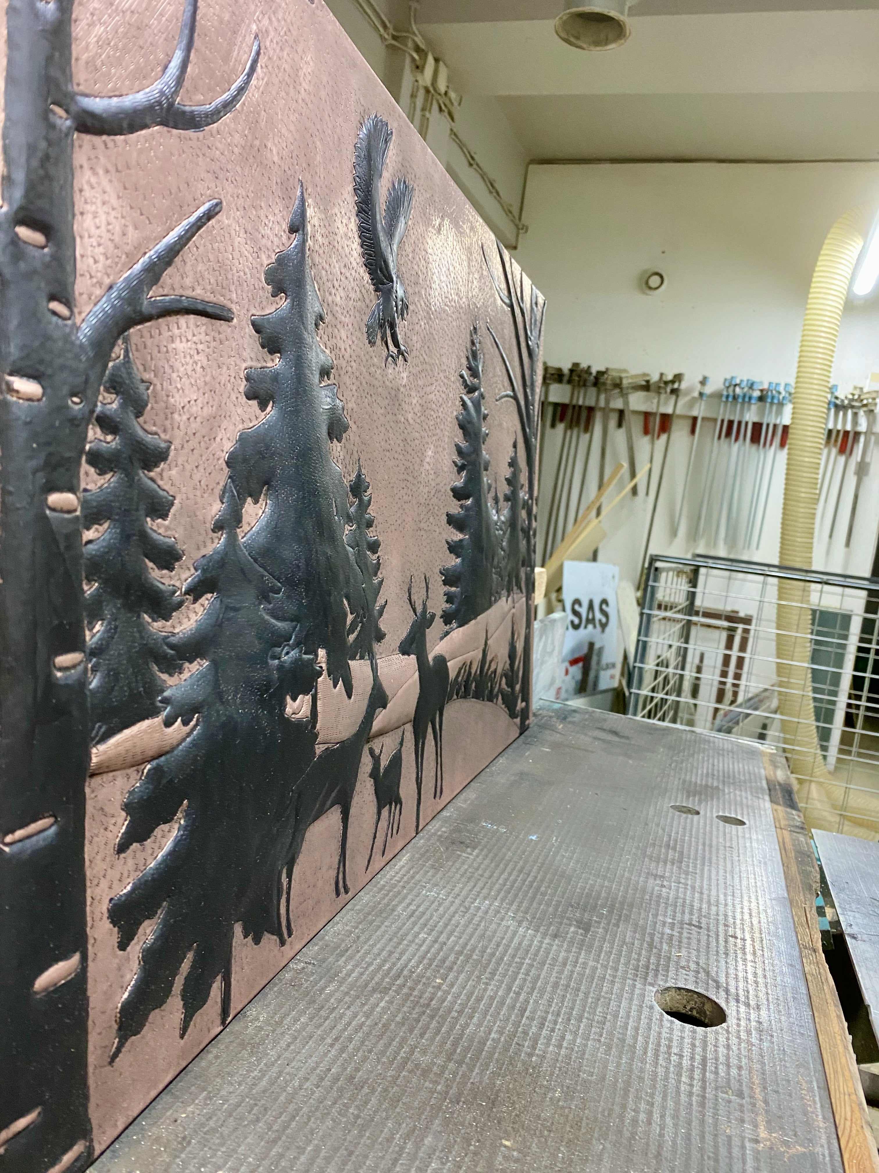 Forest Wildlife Copper Backsplash