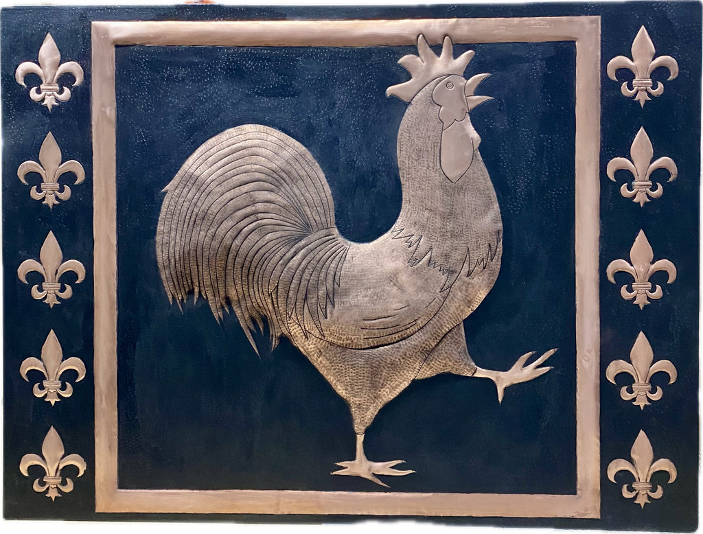 French Rooster Copper Backsplash