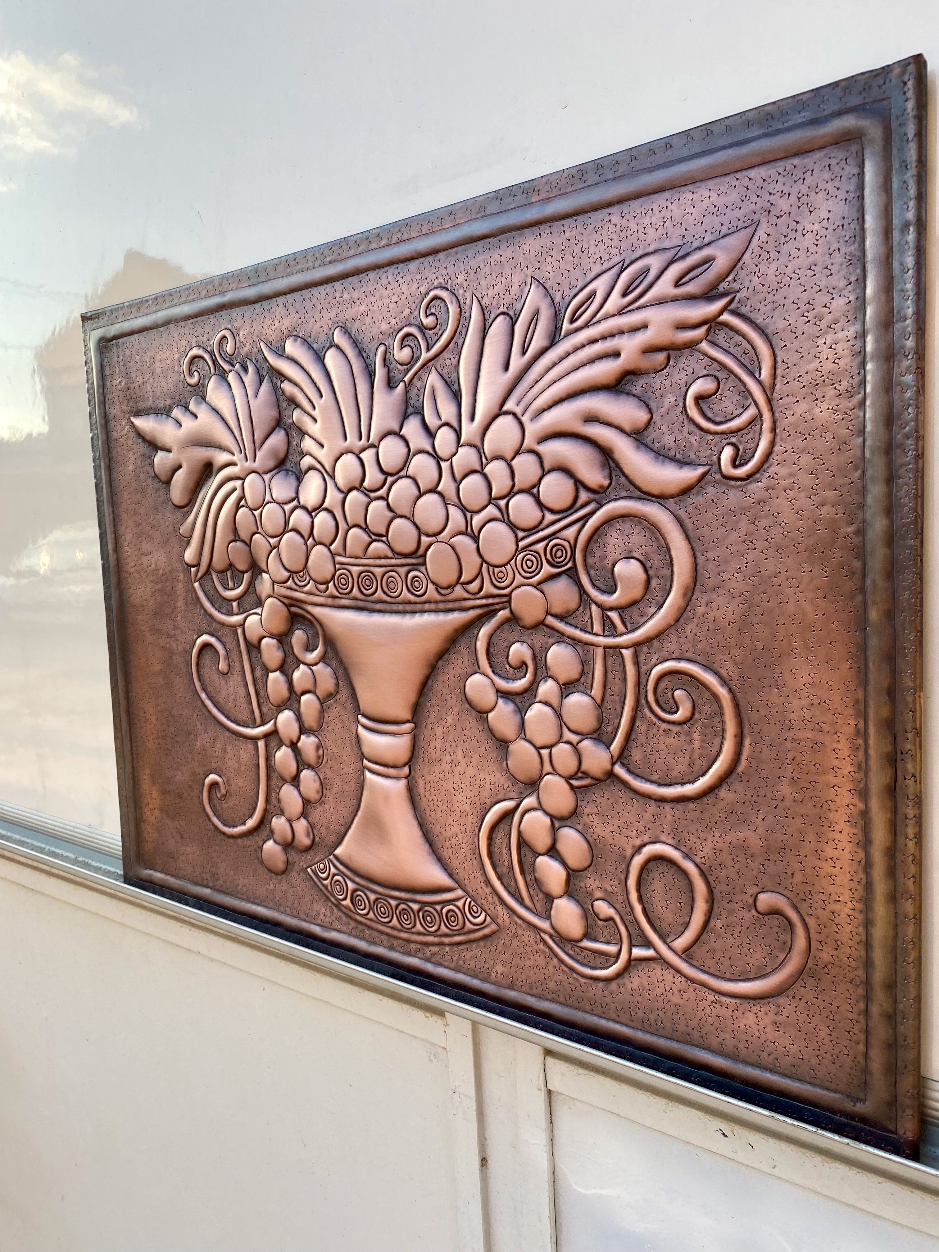 Grapevine Copper Stove Backsplash Panel