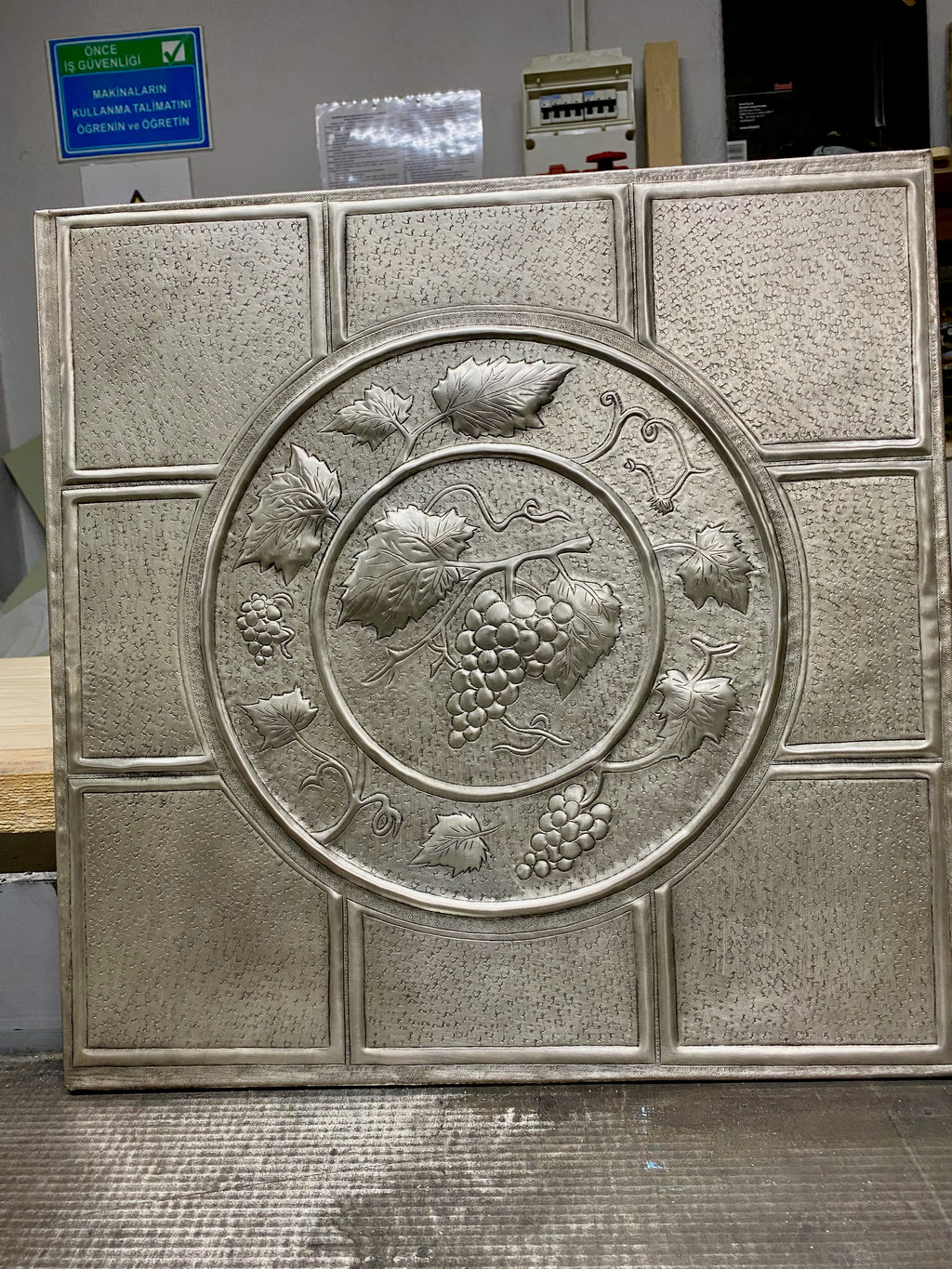 Grapevine Medallion Copper Backsplash