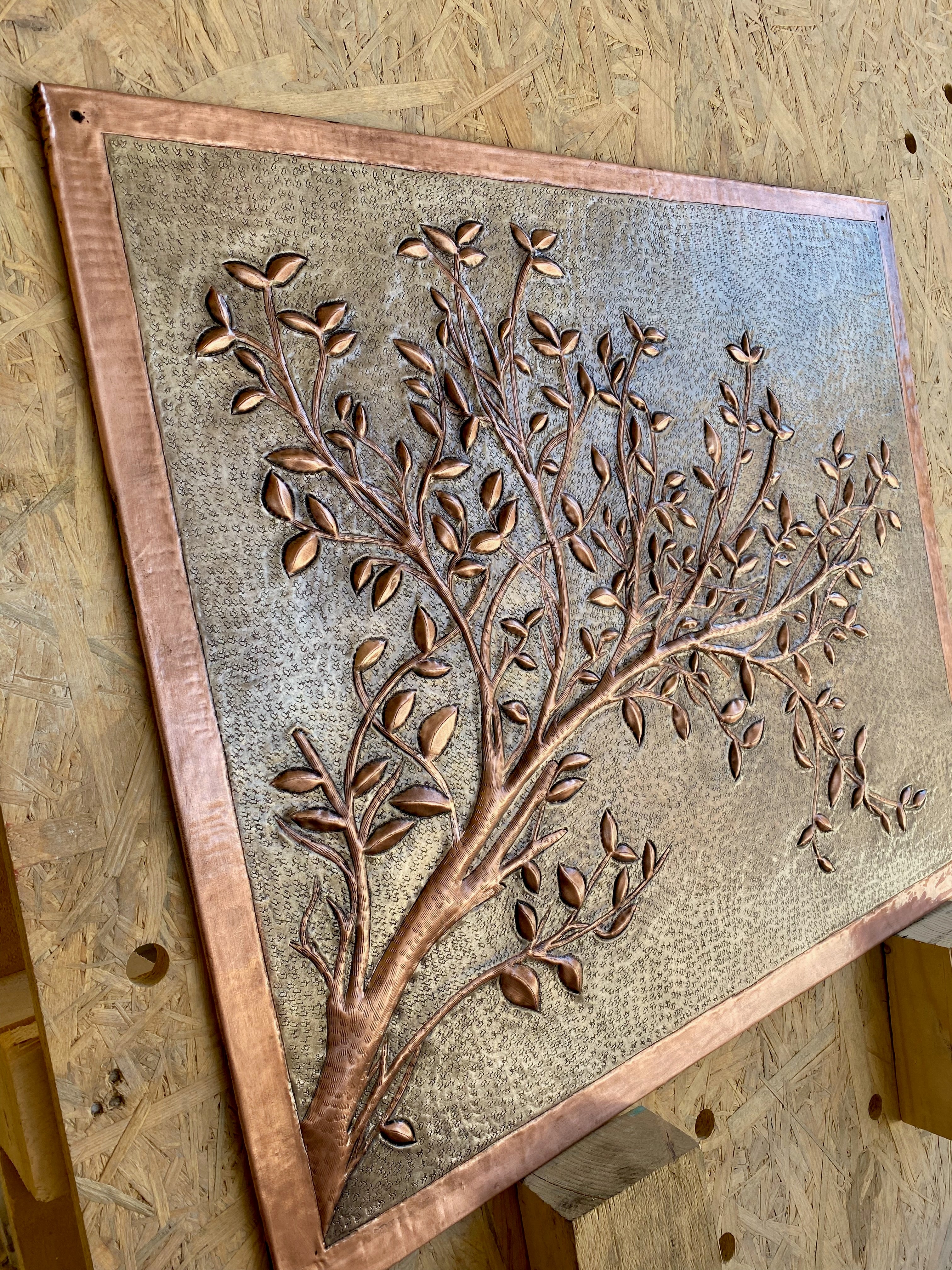 Branch Stove Backsplash Panel (Picture-Frame Style Border)