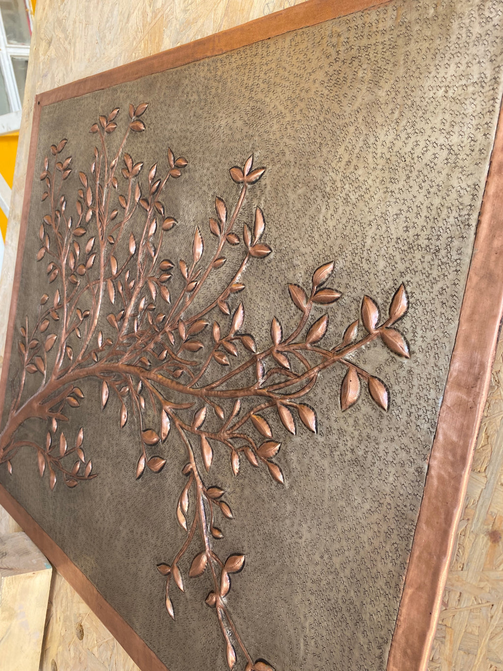 Branch Stove Backsplash Panel (Picture-Frame Style Border)