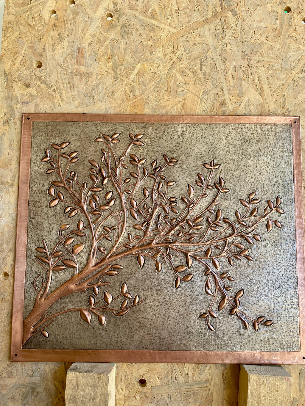 Branch Stove Backsplash Panel (Picture-Frame Style Border)