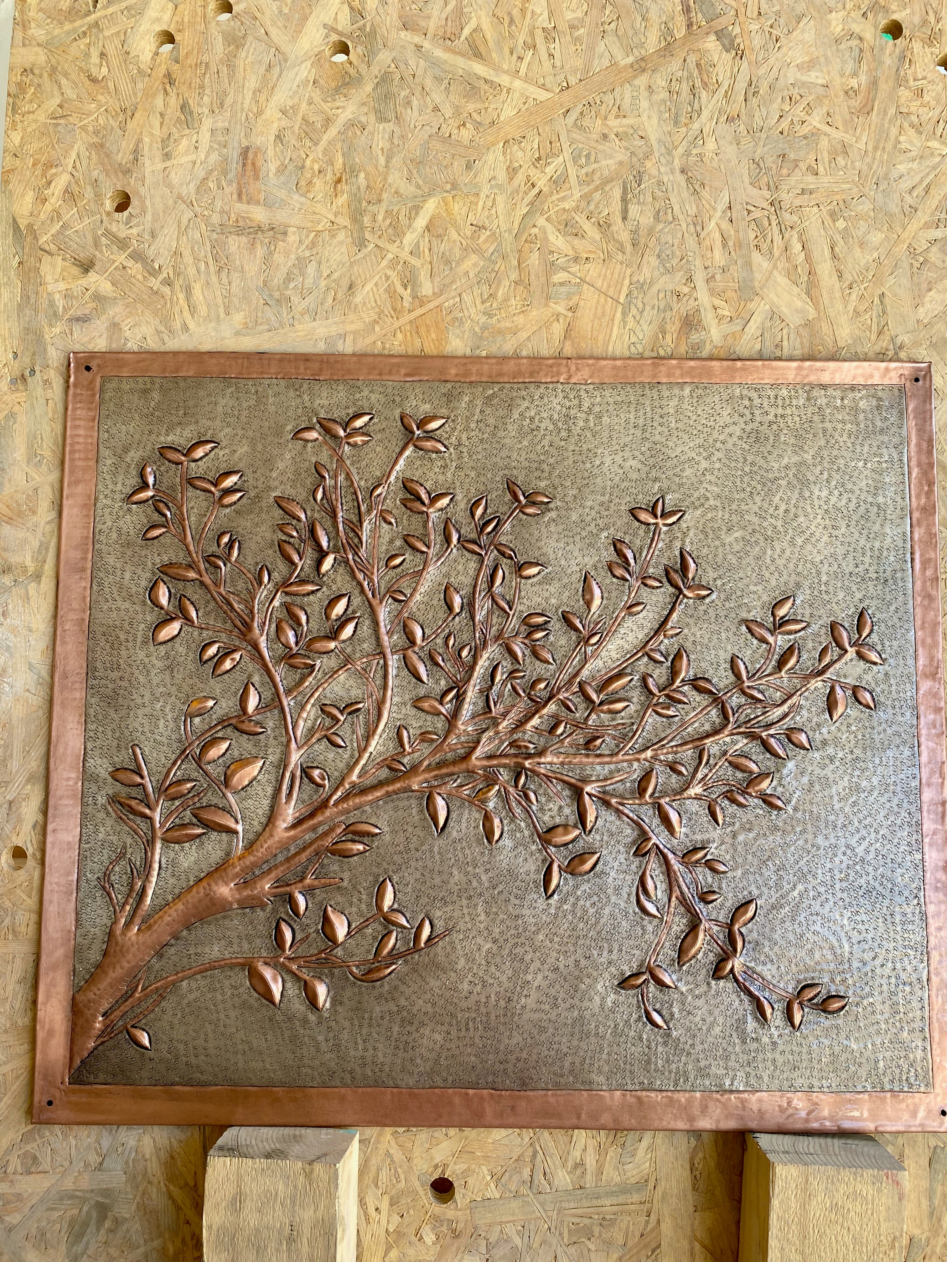 Branch Stove Backsplash Panel (Picture-Frame Style Border)