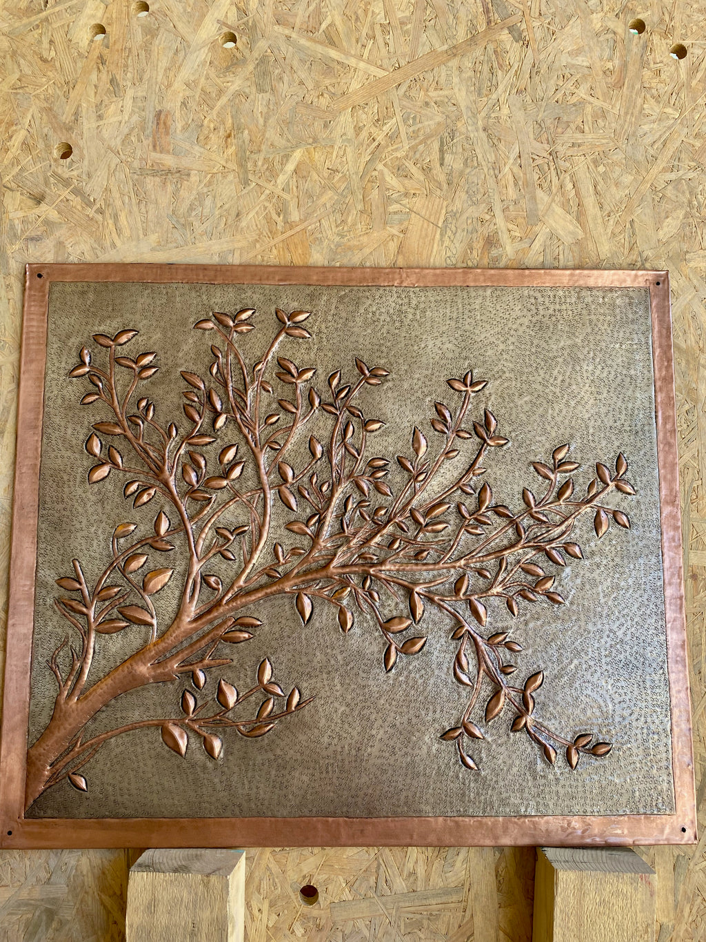 Branch Stove Backsplash Panel (Picture-Frame Style Border)