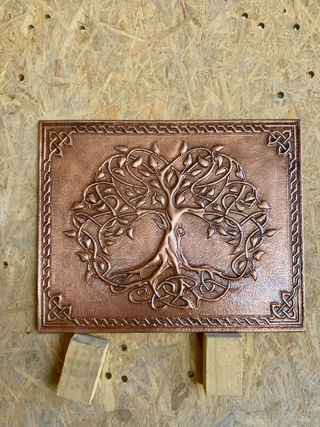 Framed Tree of Life Copper Range Backsplash Panel
