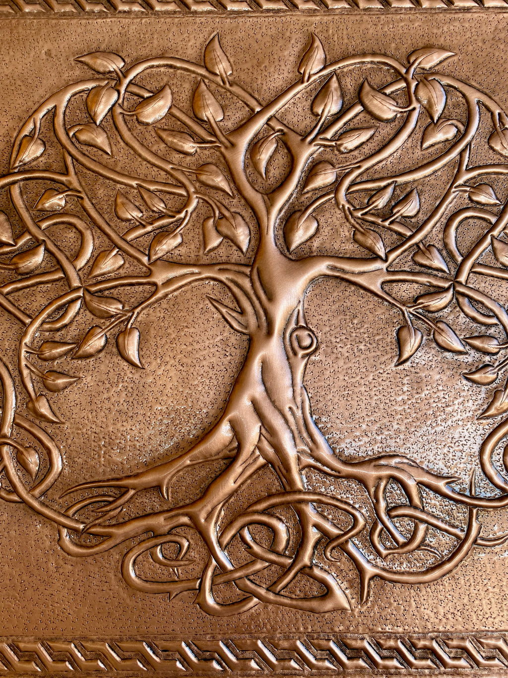 Framed Tree of Life Copper Range Backsplash Panel