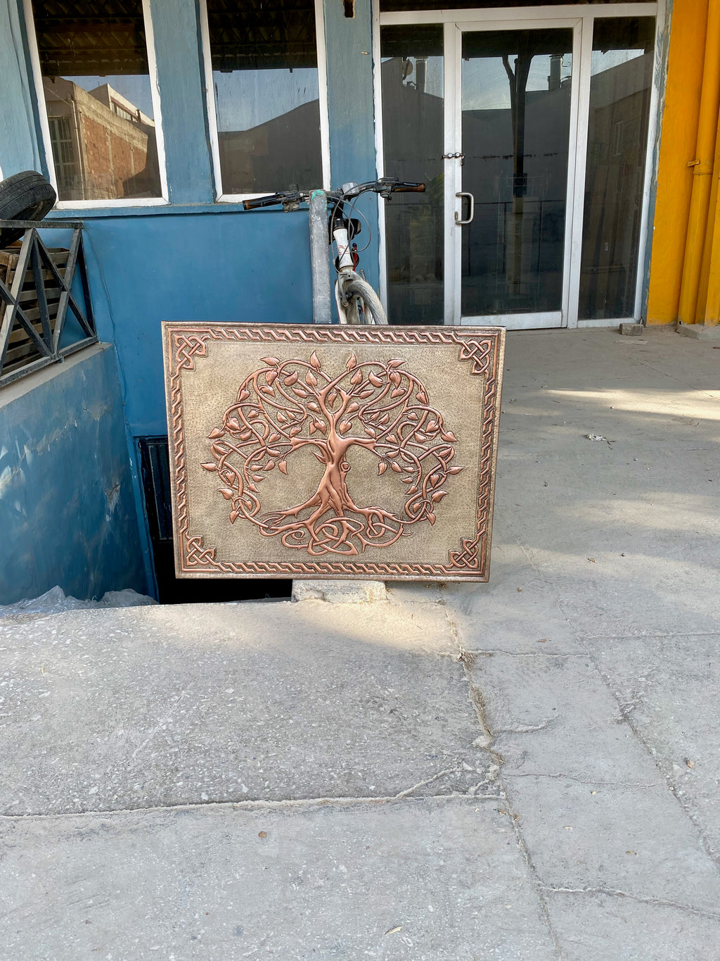 Framed Tree of Life Copper Range Backsplash Panel