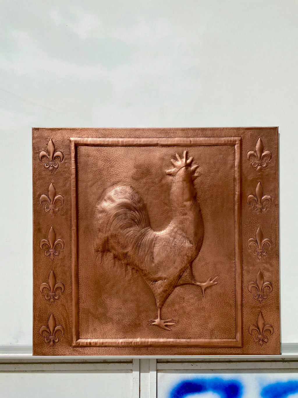 French Rooster Copper Backsplash