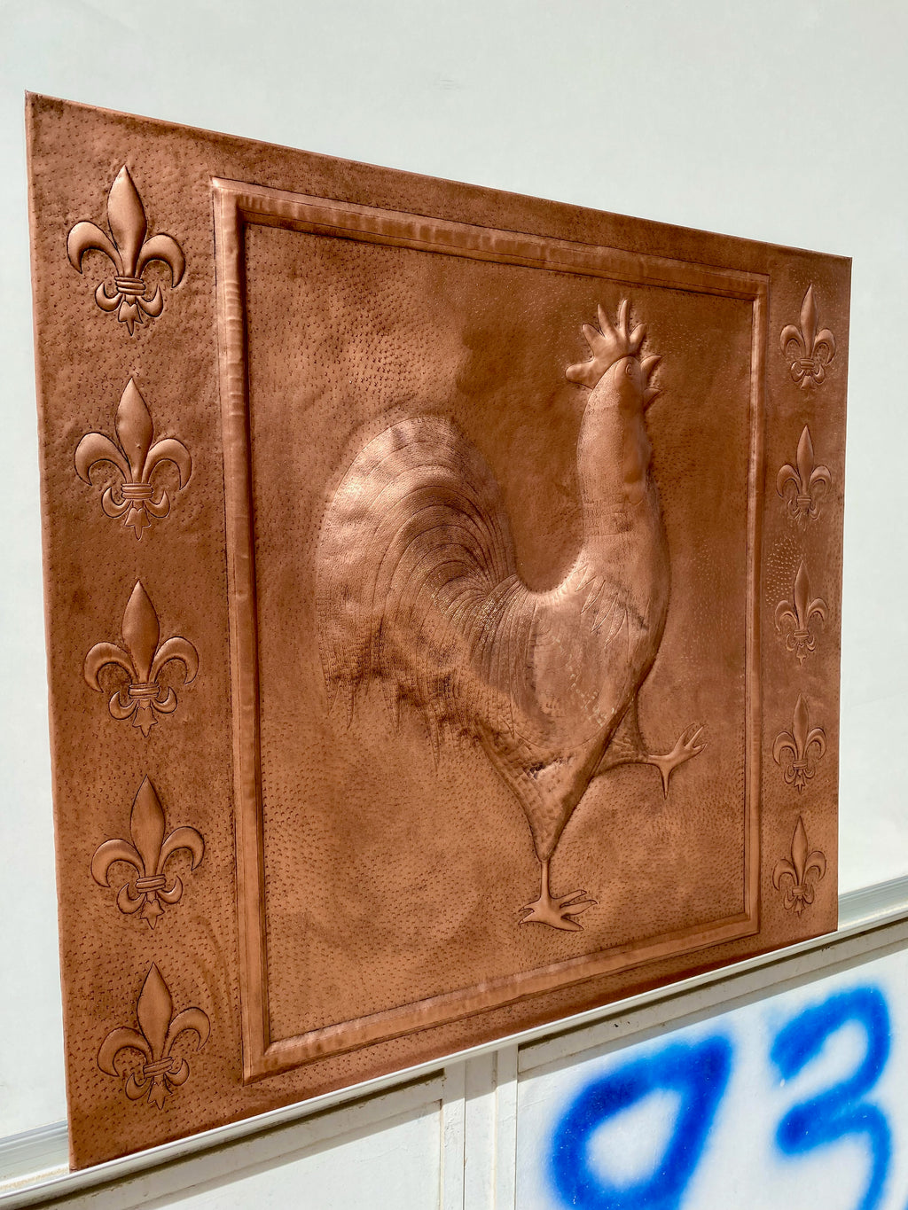 French Rooster Copper Backsplash
