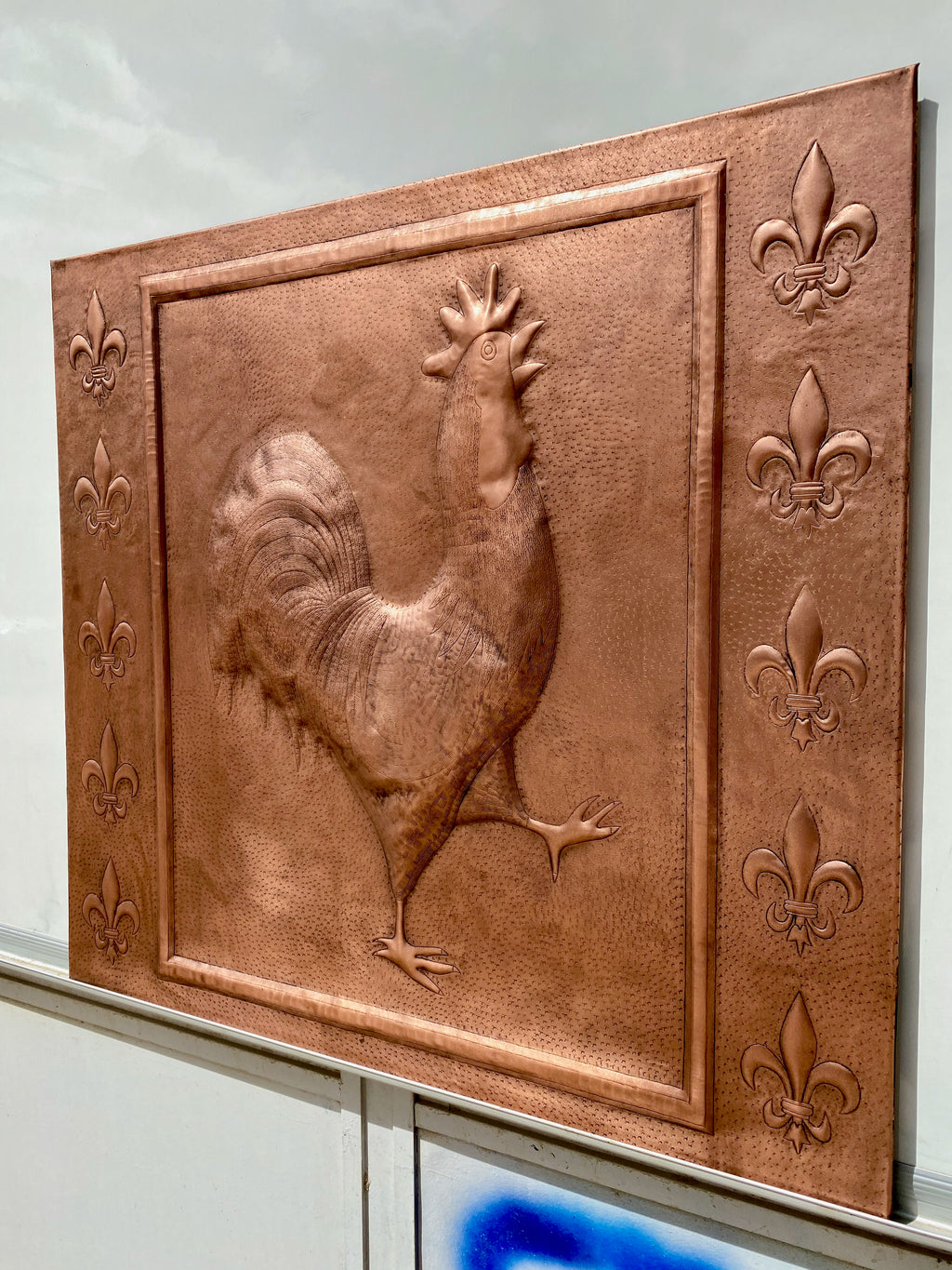French Rooster Copper Backsplash