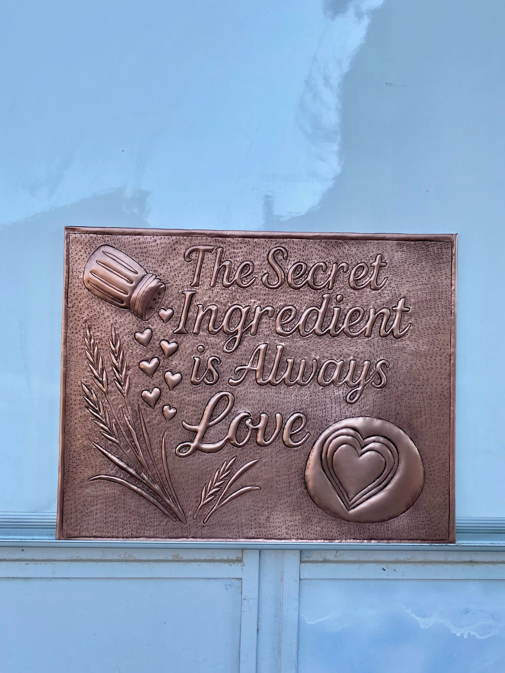 “Secret Ingredient is Love” Copper Stove Backsplash