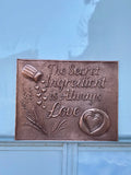 “Secret Ingredient is Love” Copper Stove Backsplash