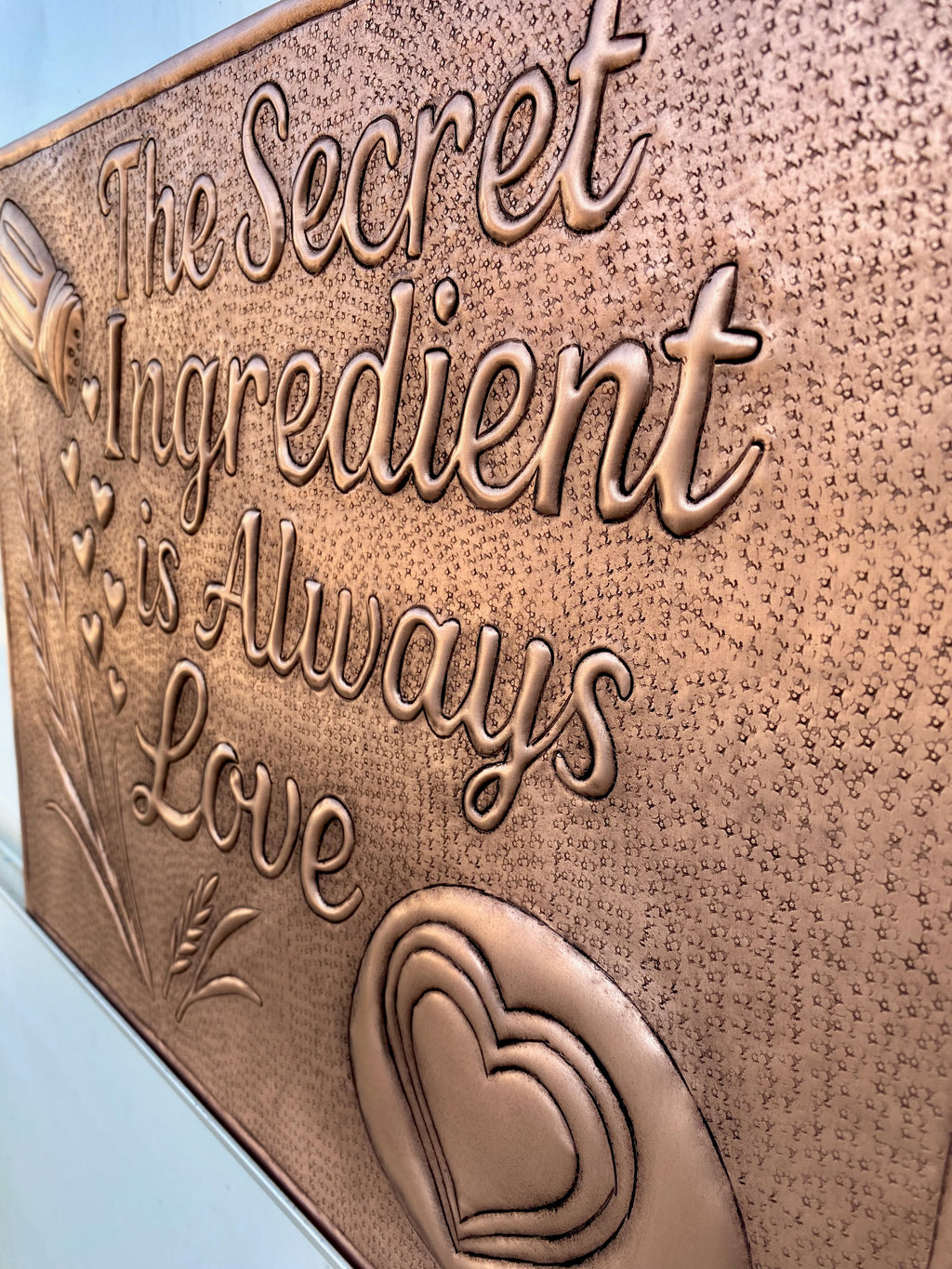 “Secret Ingredient is Love” Copper Stove Backsplash