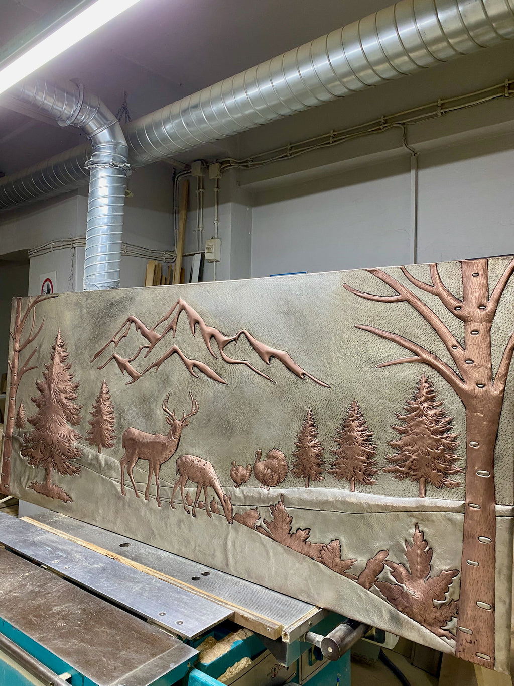 Mountain Deer Copper Stove Backsplash Panel