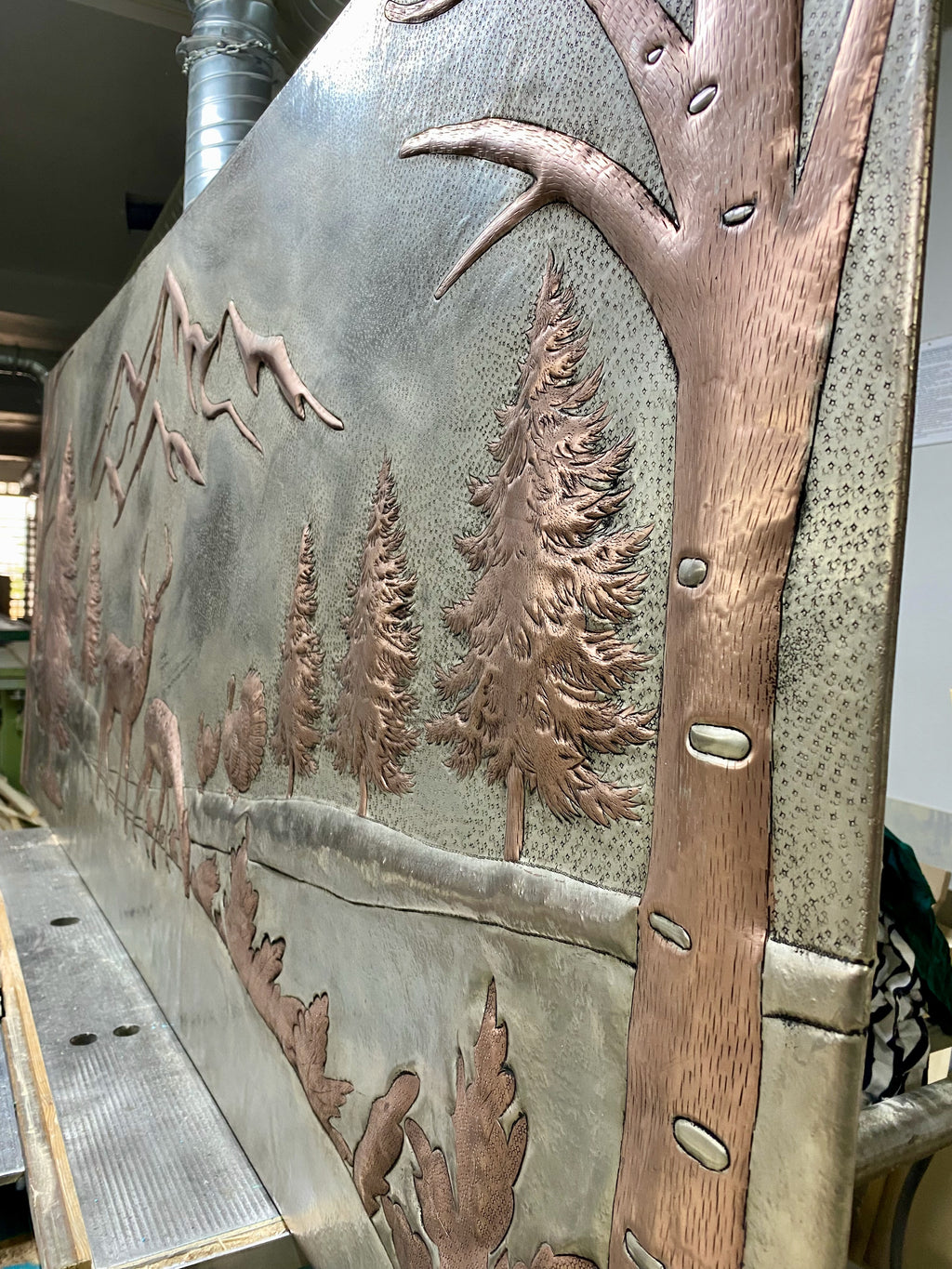Mountain Deer Copper Stove Backsplash Panel