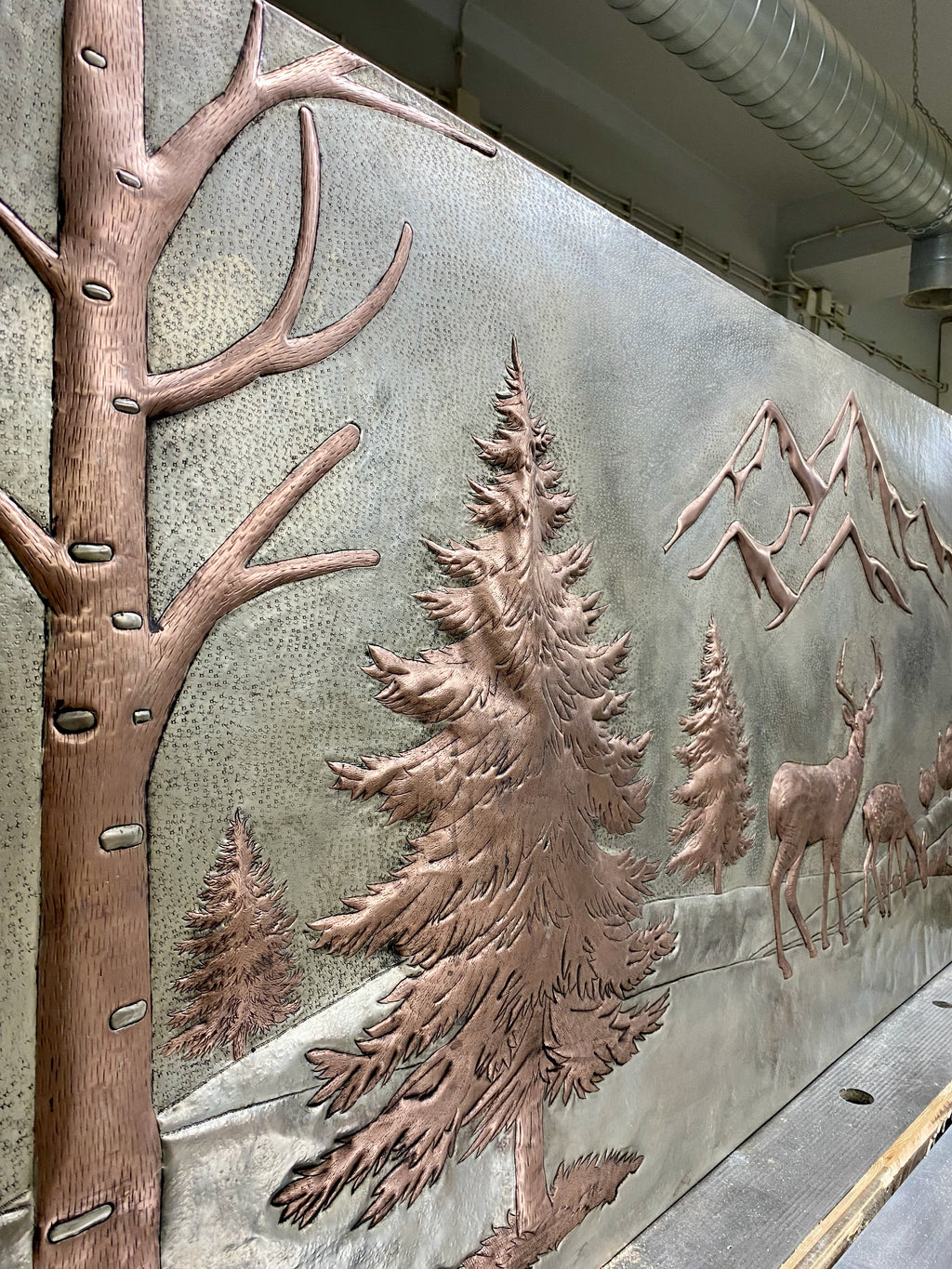Mountain Deer Copper Stove Backsplash Panel