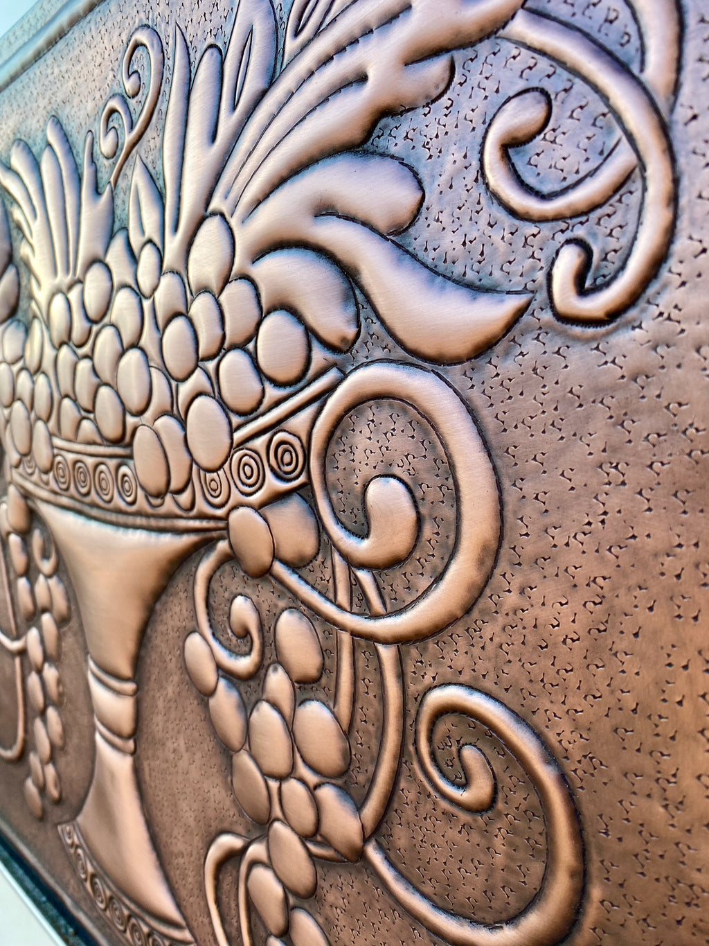 Grapevine Copper Stove Backsplash Panel