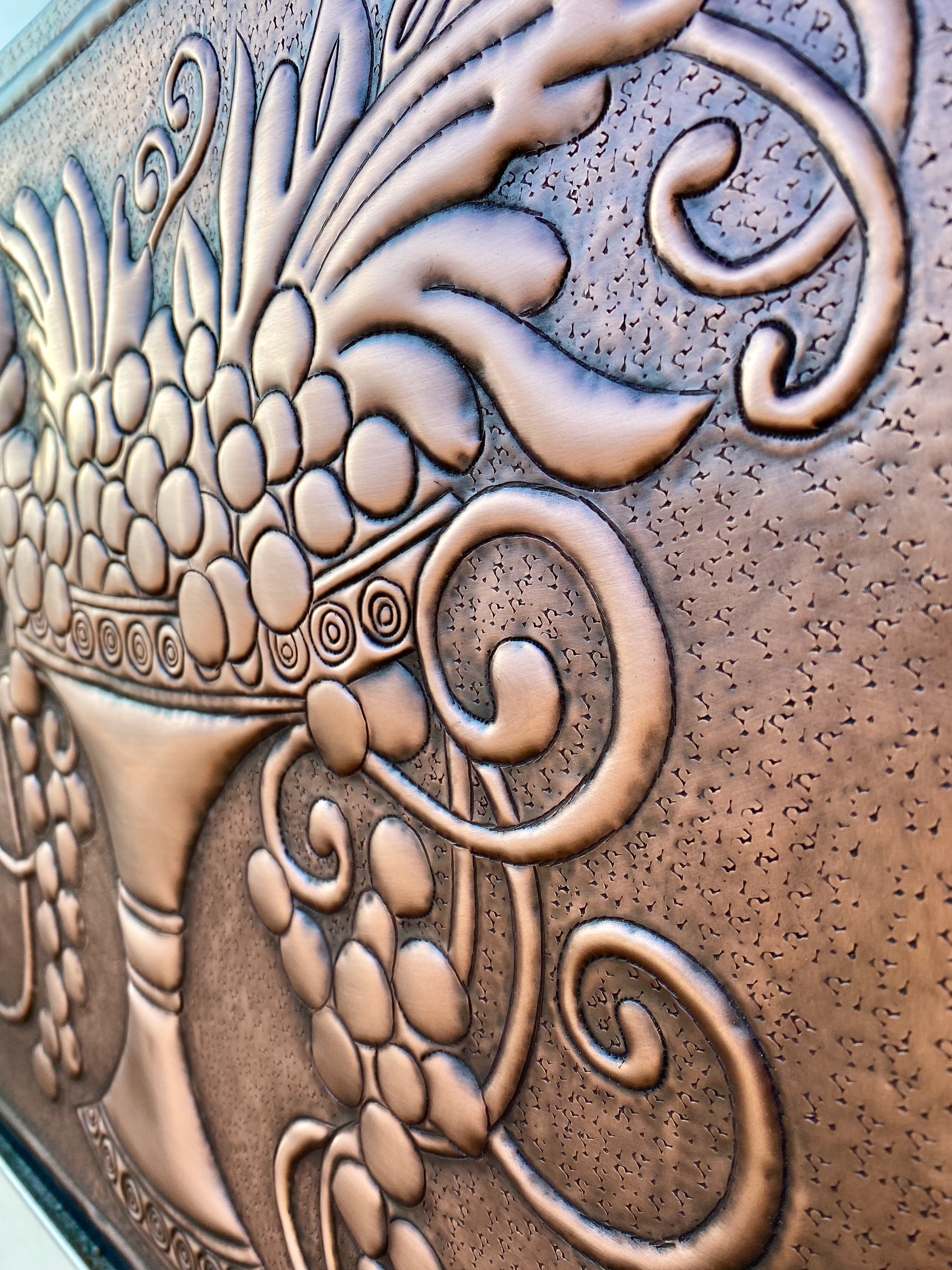 Grapevine Copper Stove Backsplash Panel