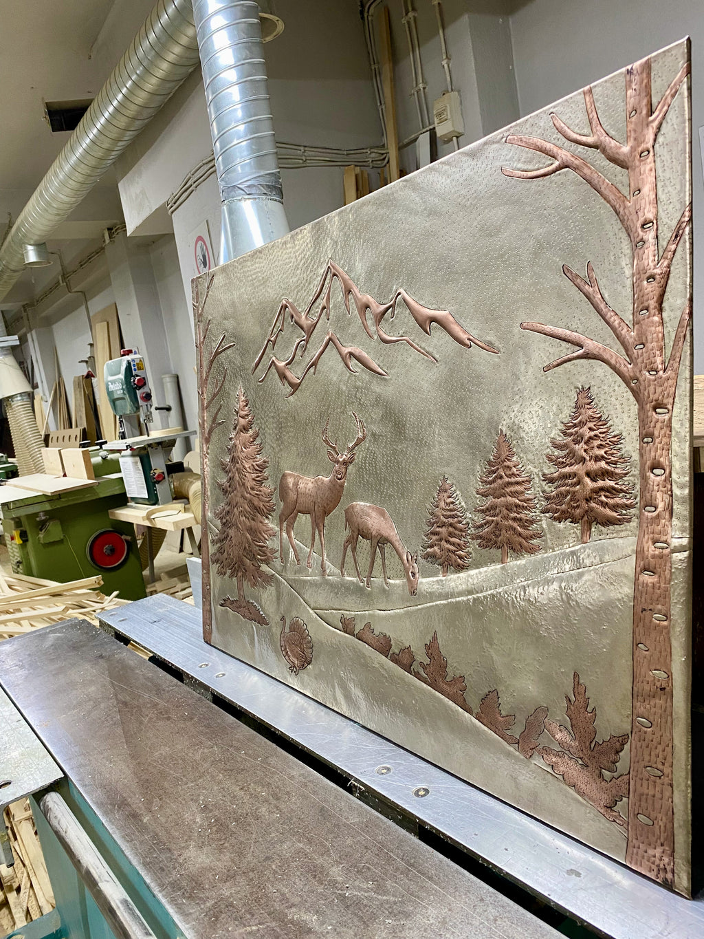 Mountain Deer Copper Stove Backsplash Panel