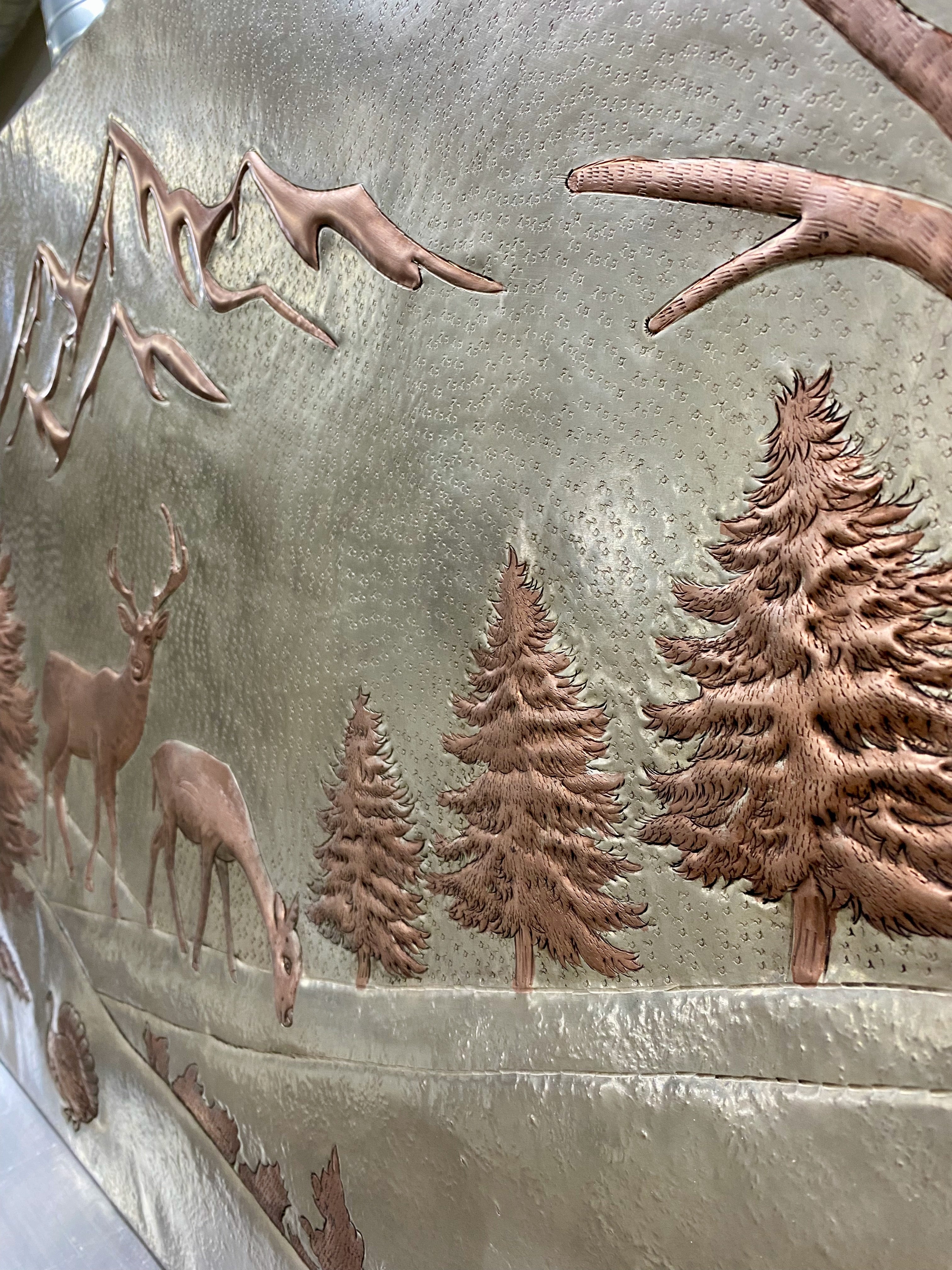 Mountain Deer Copper Stove Backsplash Panel