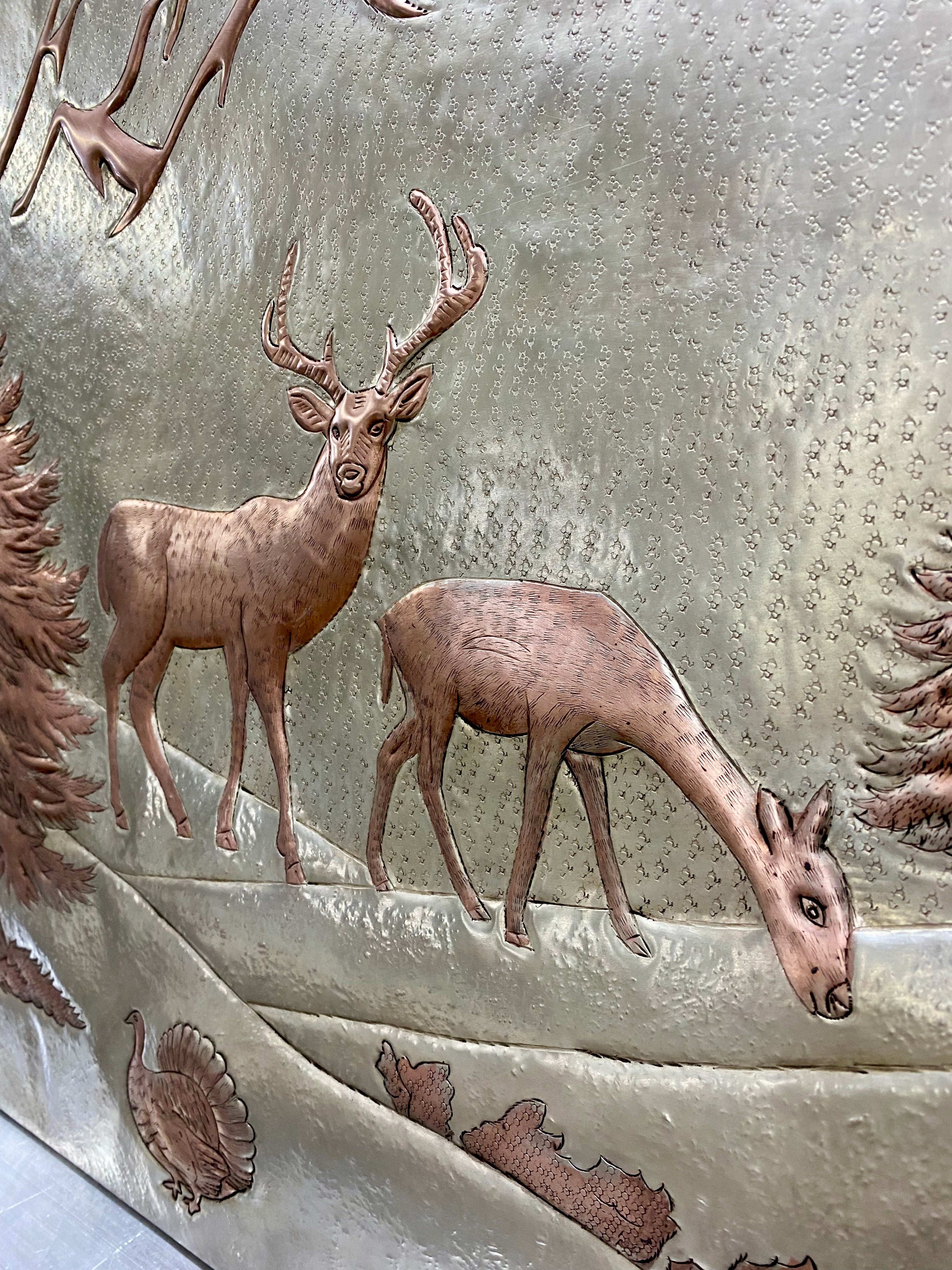 Mountain Deer Copper Stove Backsplash Panel