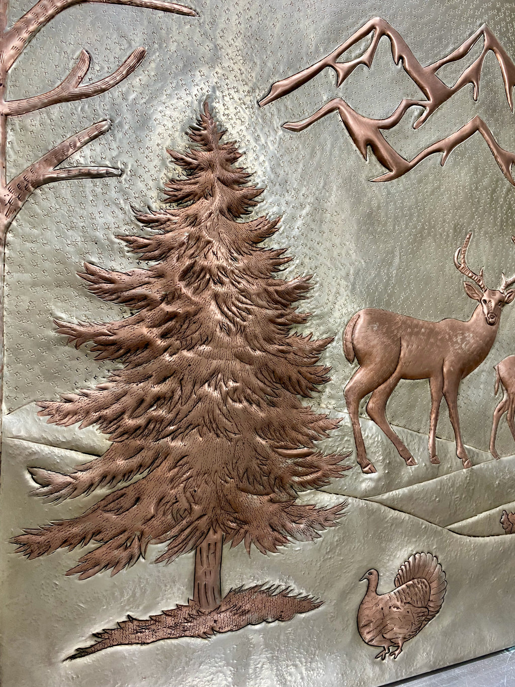 Mountain Deer Copper Stove Backsplash Panel