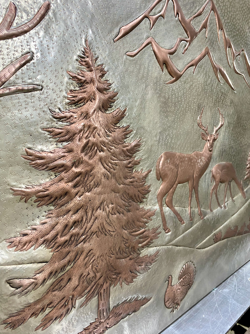 Mountain Deer Copper Stove Backsplash Panel