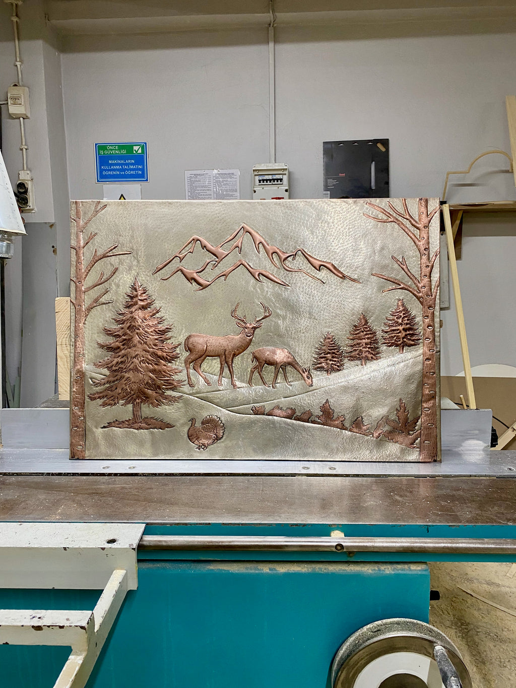 Mountain Deer Copper Stove Backsplash Panel
