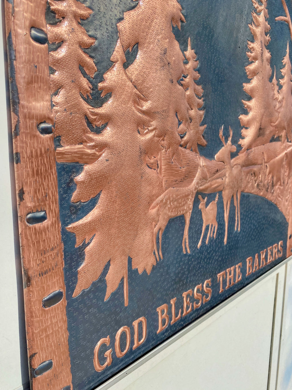 Woodland Deer Copper Stove Backsplash Panel