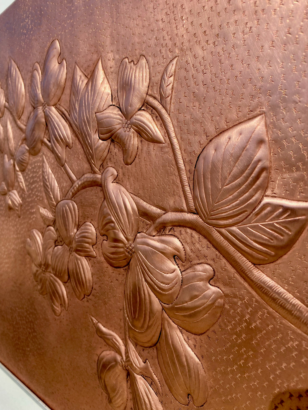 Dogwood Blossom Copper Stove Backsplash Panel