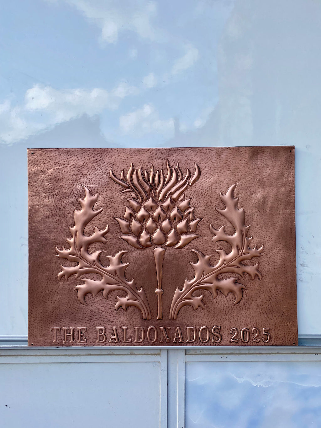 Scottish Thistle Family Name Copper Sign (Custom Crest Plaque)