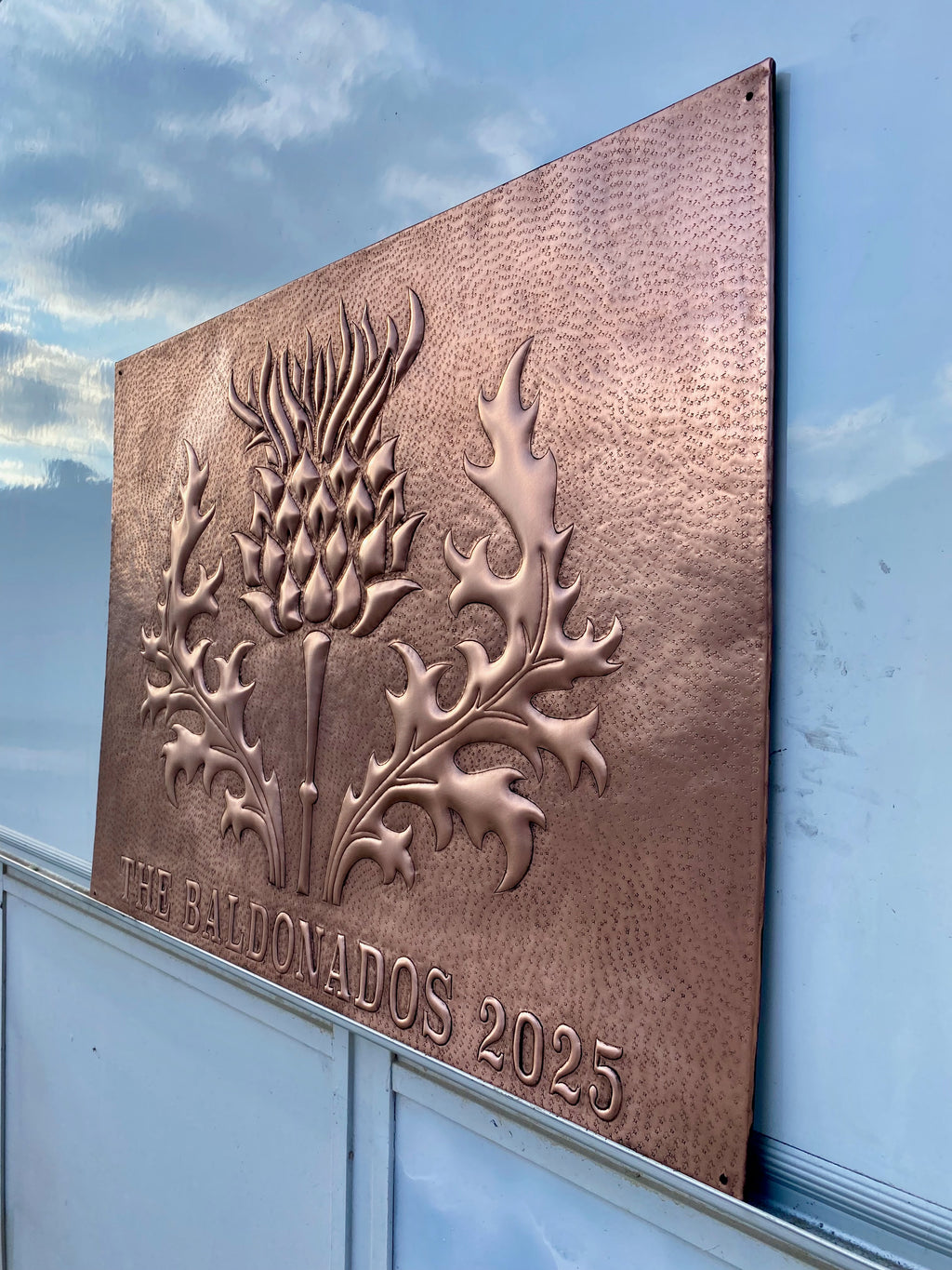 Scottish Thistle Family Name Copper Sign (Custom Crest Plaque)