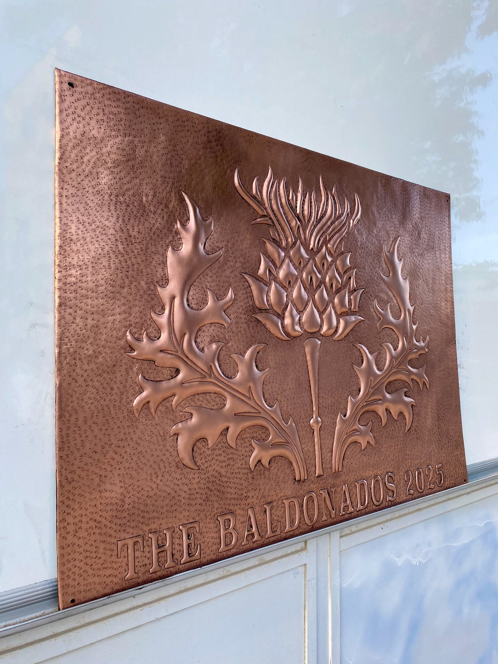 Scottish Thistle Family Name Copper Sign (Custom Crest Plaque)