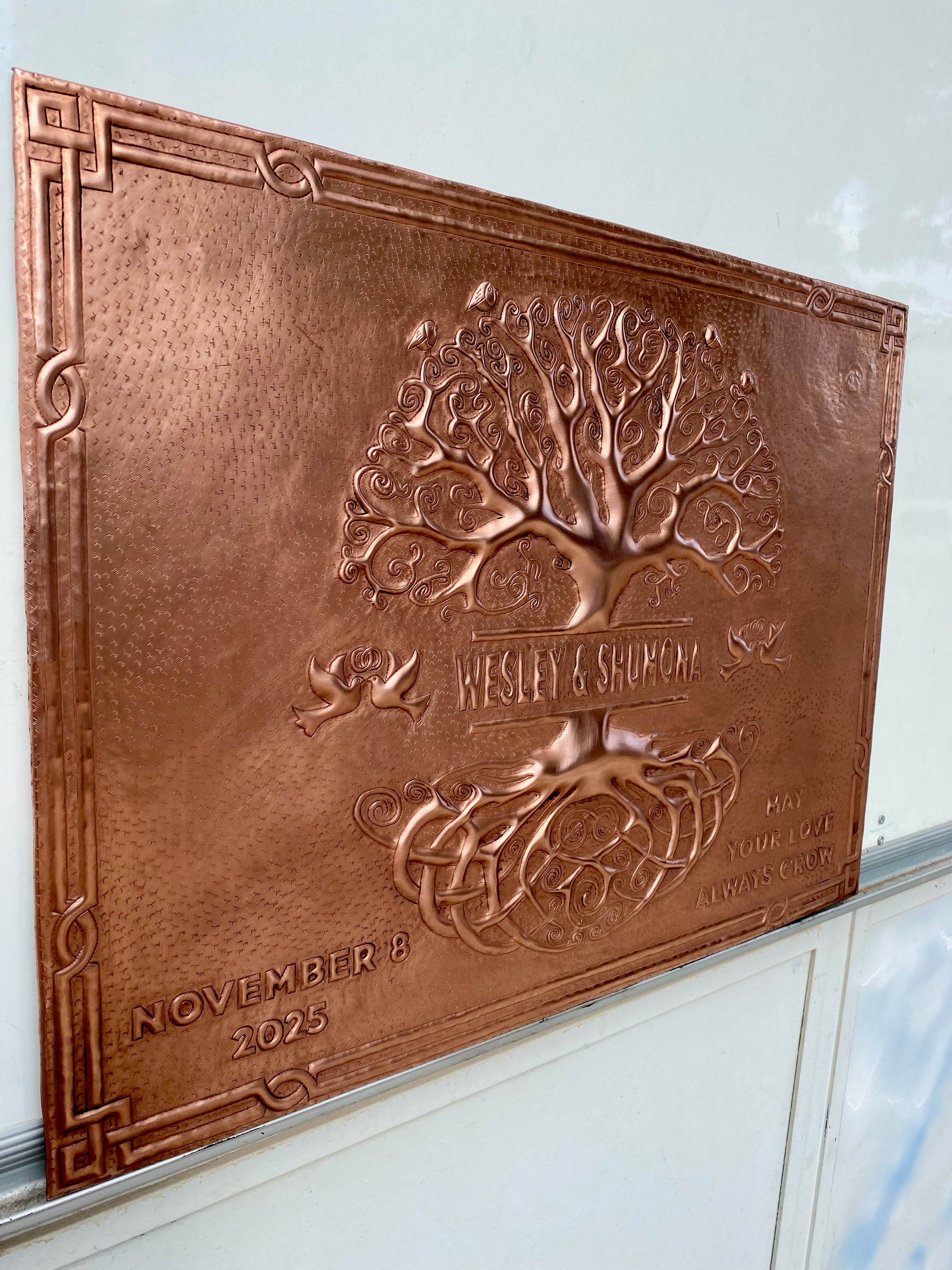 Personalized Tree of Life Copper Family Name Sign (Wedding / Anniversary Plaque)