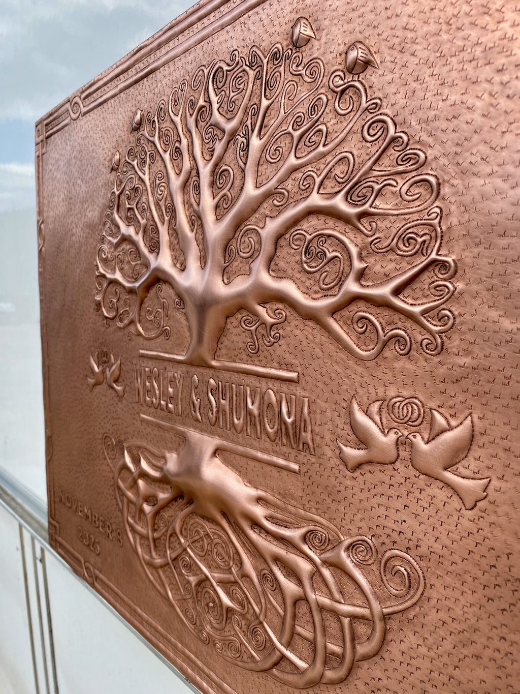 Personalized Tree of Life Copper Family Name Sign (Wedding / Anniversary Plaque)