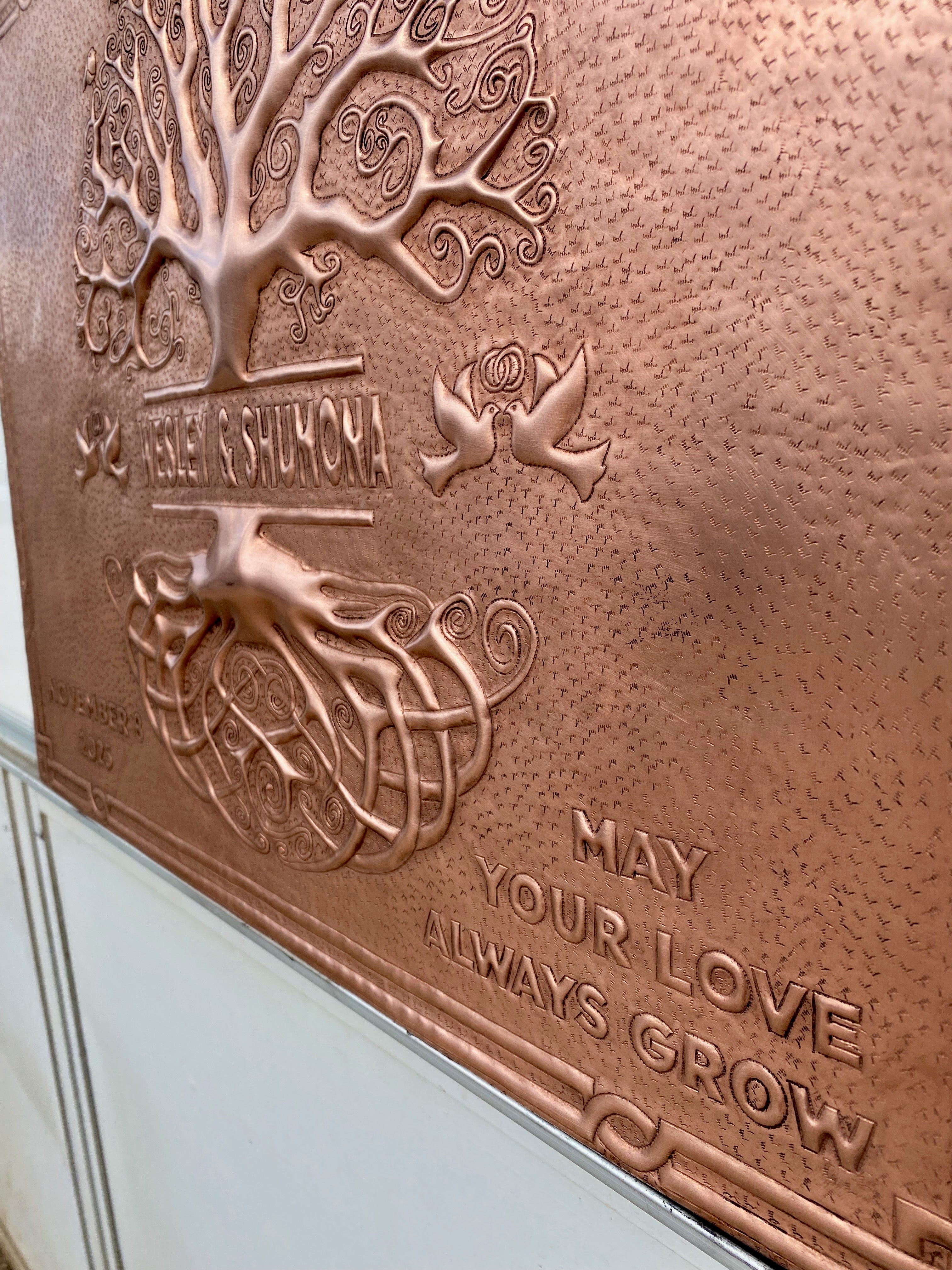 Personalized Tree of Life Copper Family Name Sign (Wedding / Anniversary Plaque)