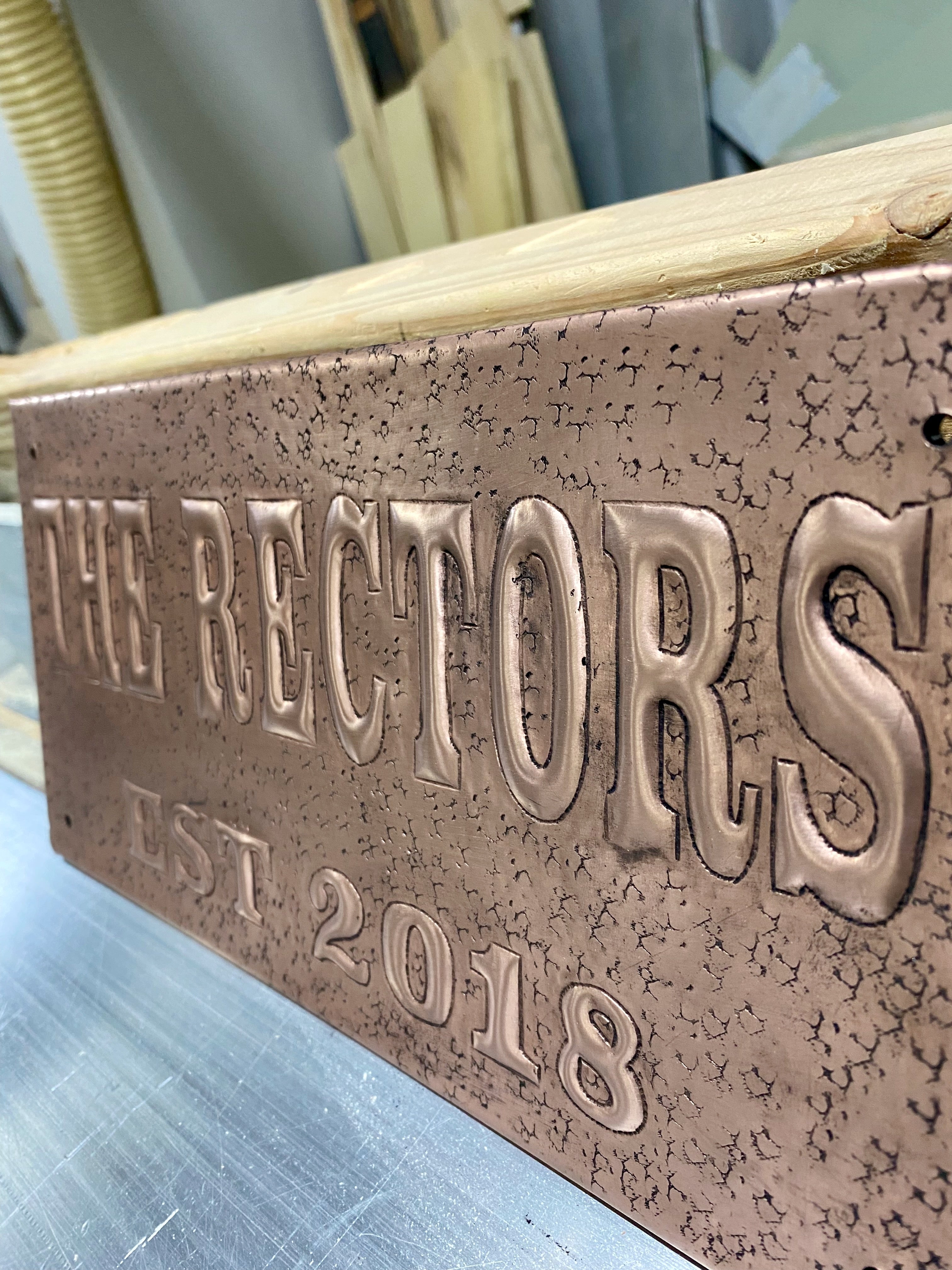 Custom Family Name Copper Sign