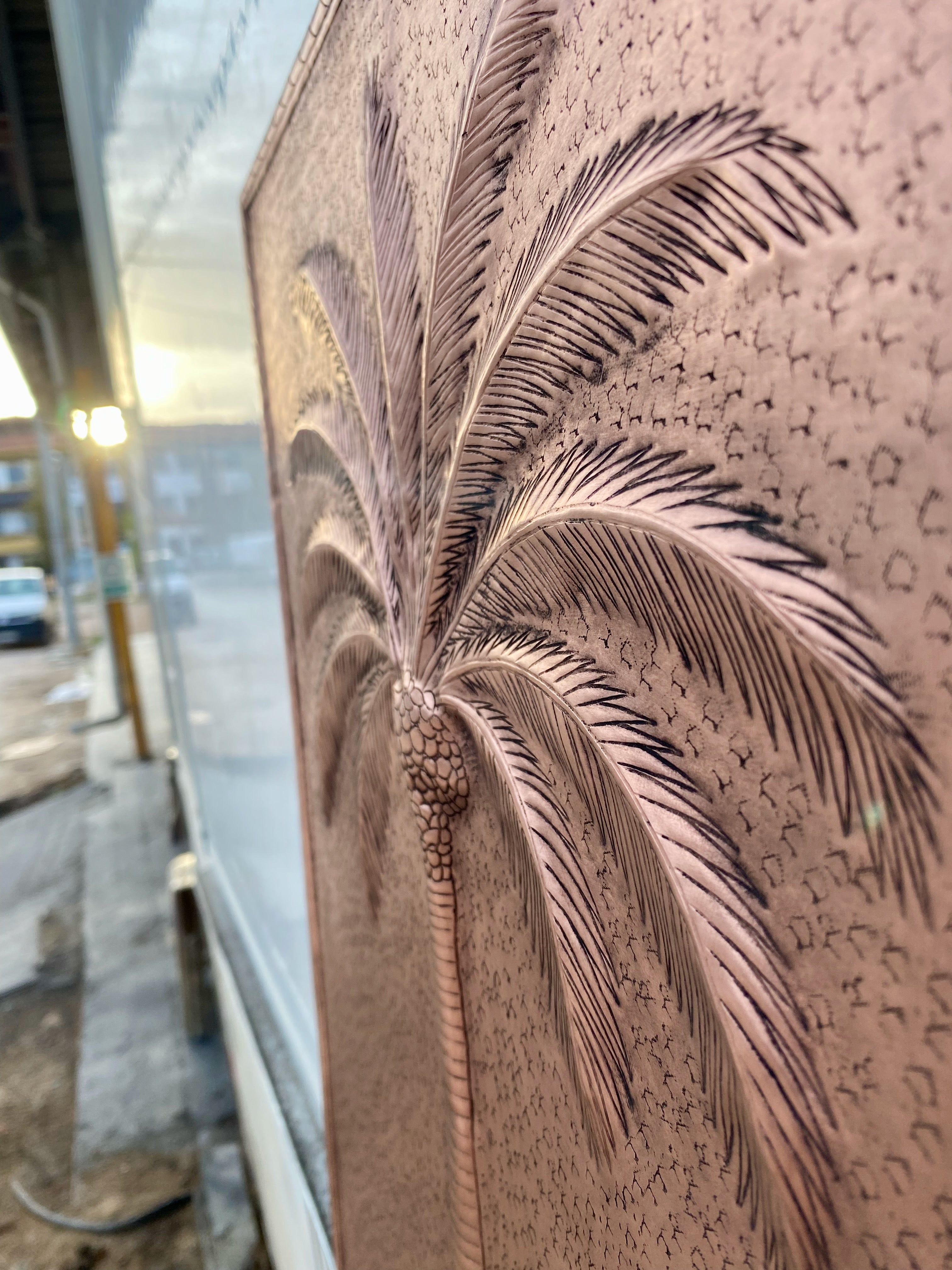 Palmetto Copper Stove Backsplash Panel