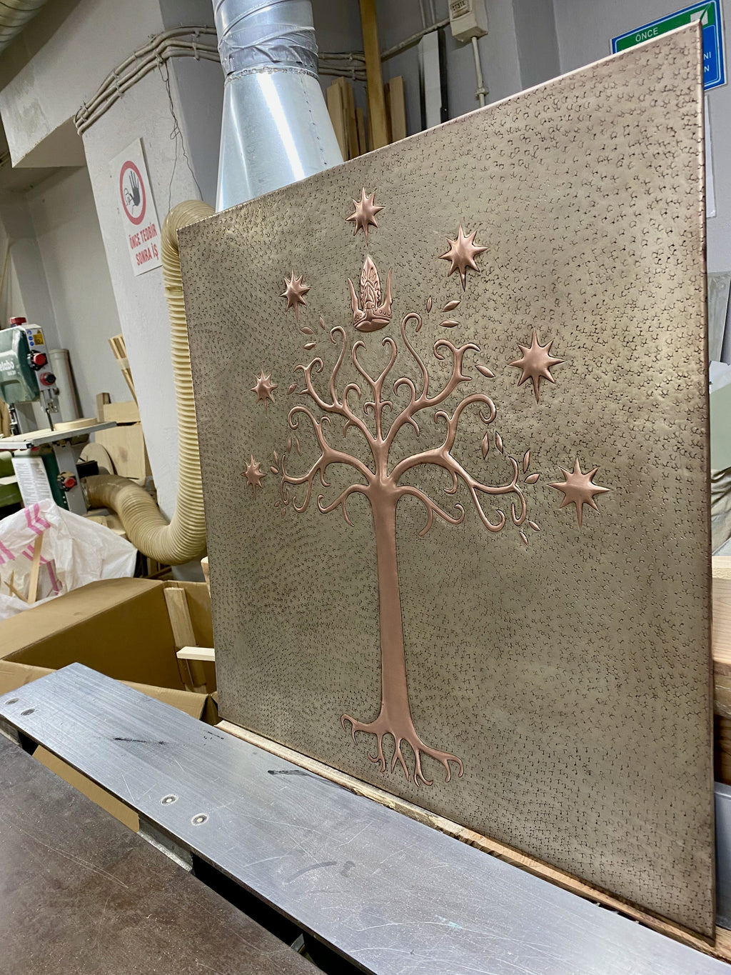 White Tree of Gondor Copper Stove Backsplash Panel