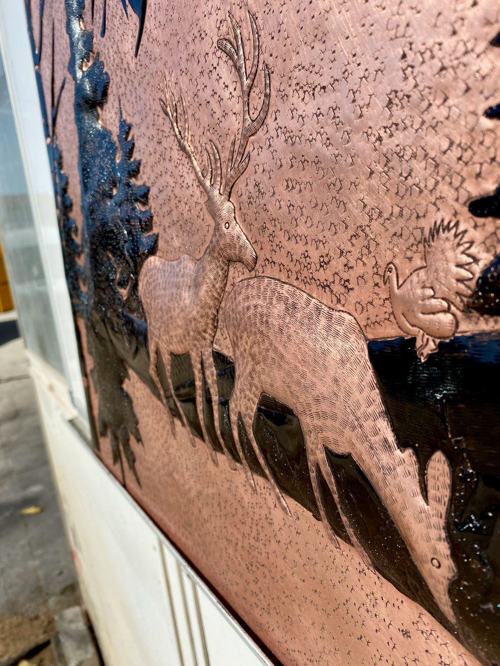 Mountain Deer Copper Stove Backsplash Panel